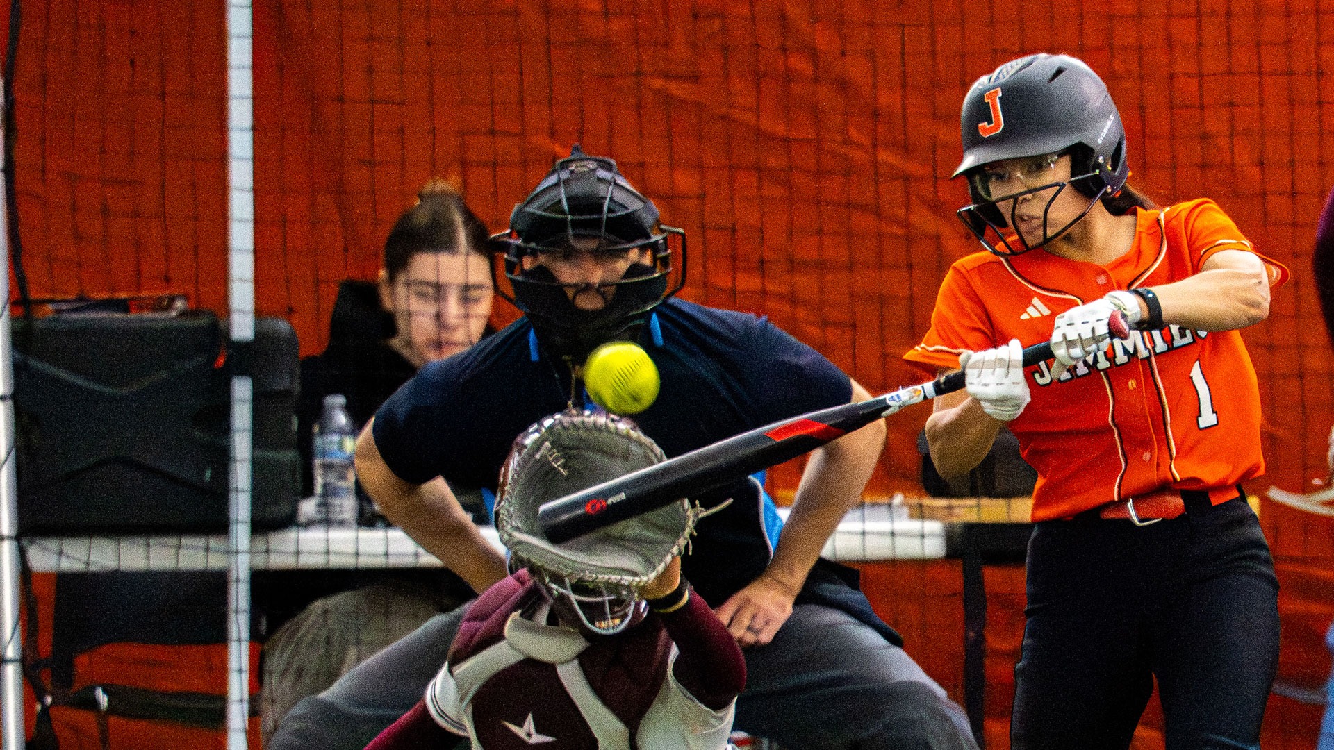 UJ's Sonya Rodgers connects with a pitch earlier this season