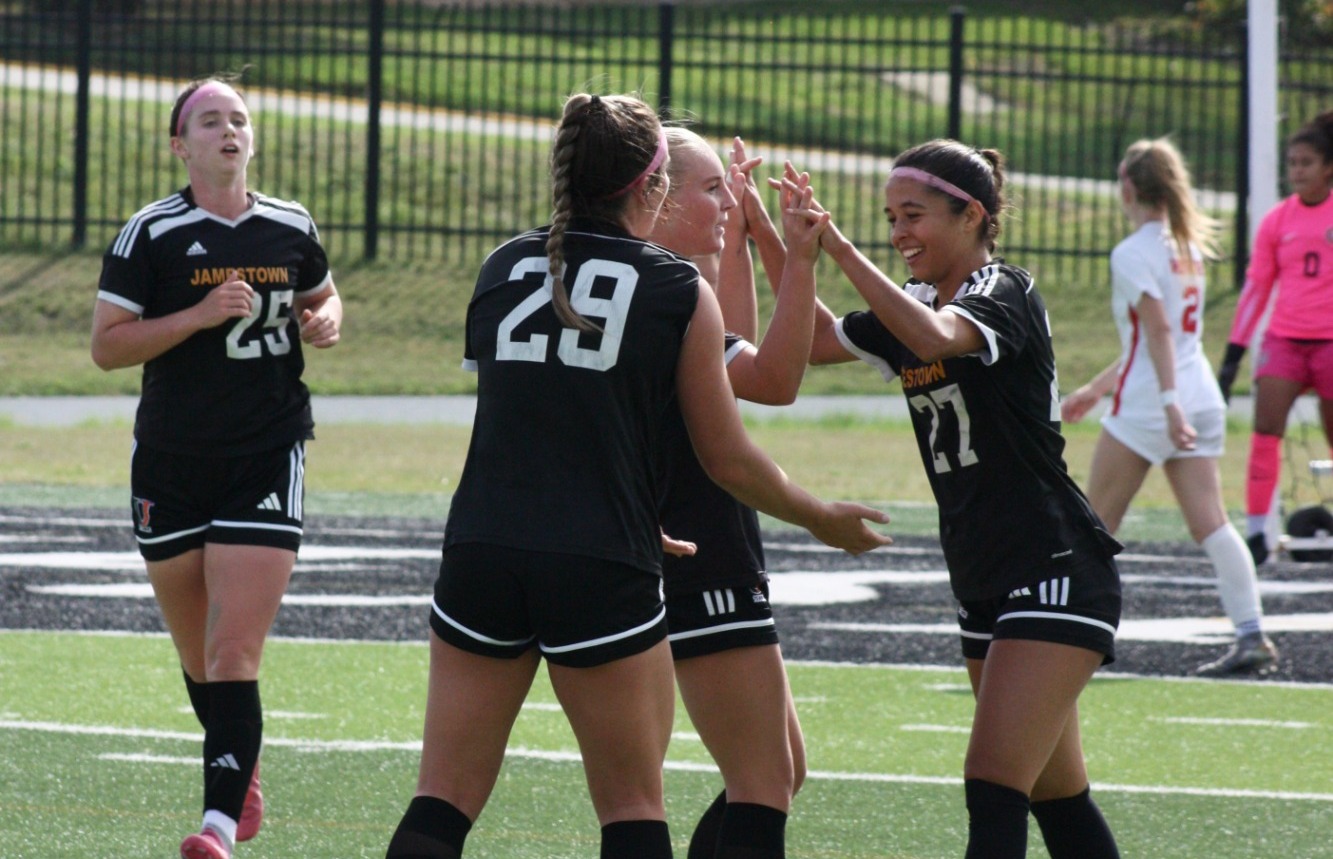 Jimmies Celebrate After Julliet Lopez Scores a goal against St. Cloud State