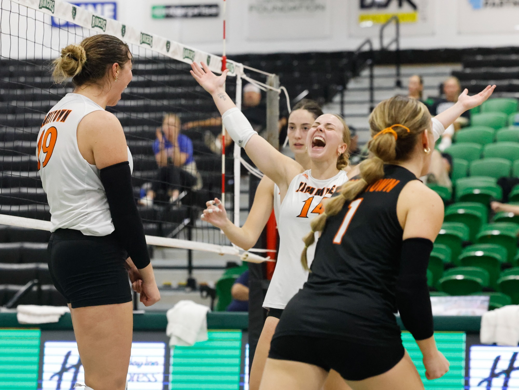 Jimmies celebrate after a point at the Hampton Inn Invitational