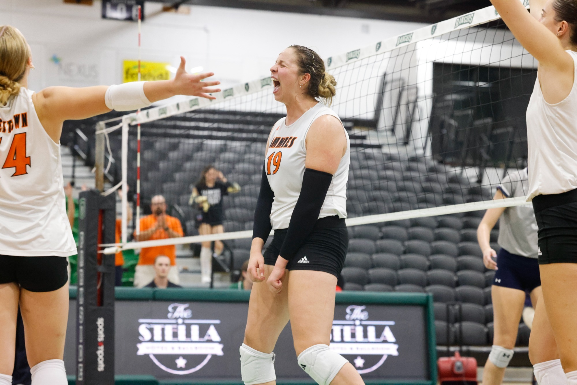 Charlotte Lempka is fired up after a kill at the Hampton Inn Invitational