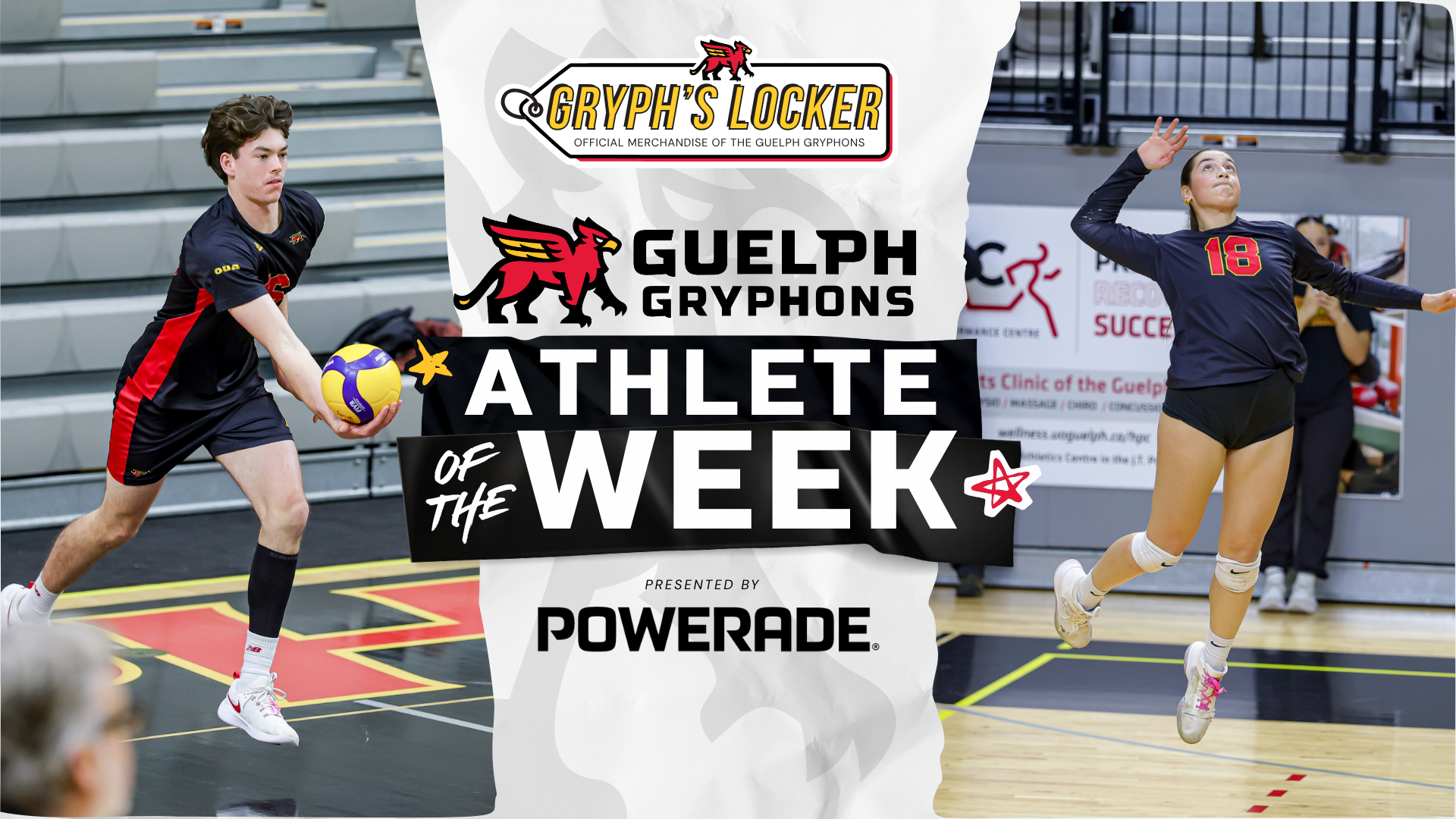 Killian Donovan (men's volleyball) and Maia Dan (women's volleyball) named Gryphon Athletes of the Week (Nov. 24-30, 2025)