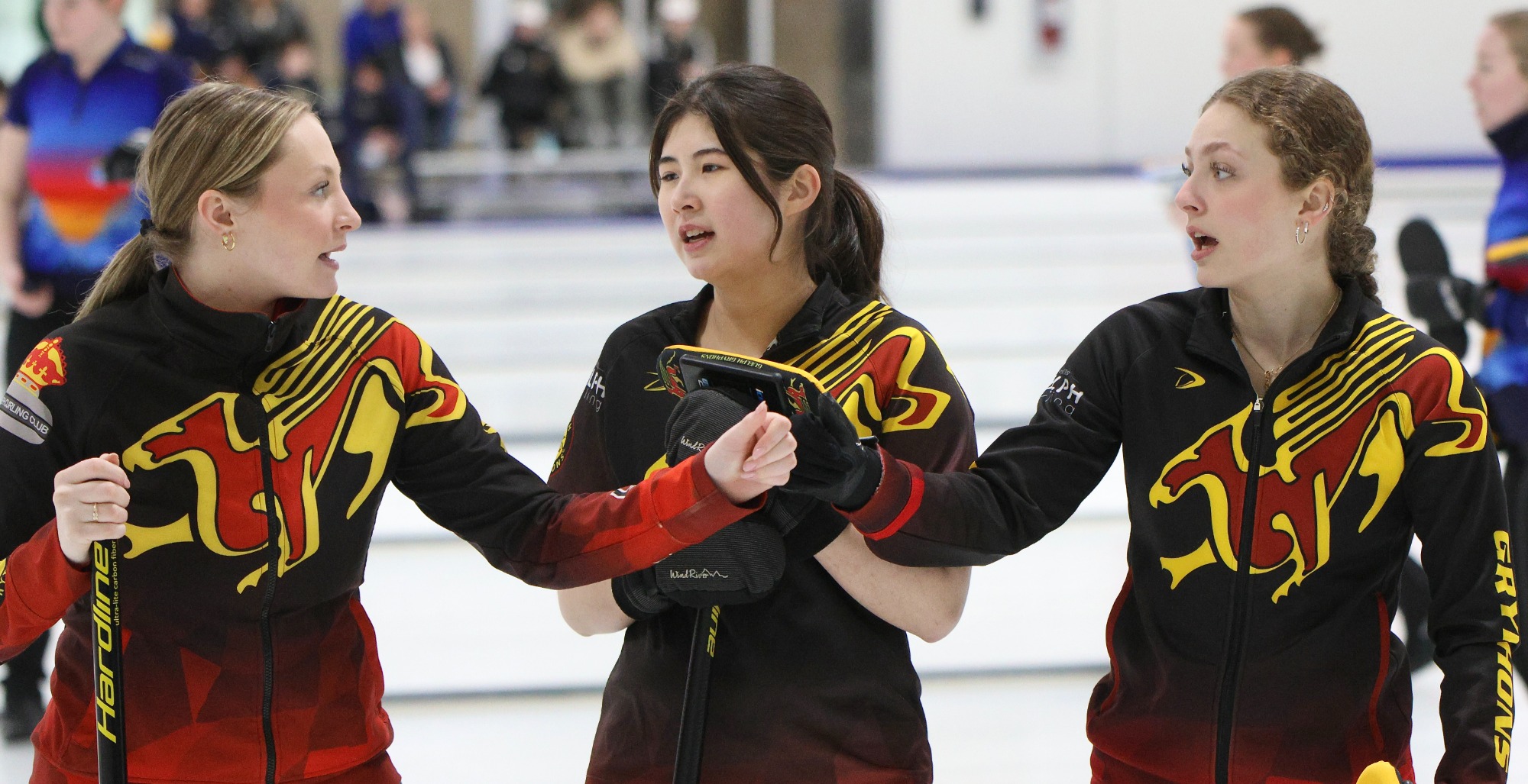 Abbey Parkinson, Liana Flanagan and Monica Tanguay at U SPORTS/Curling Canada Championship