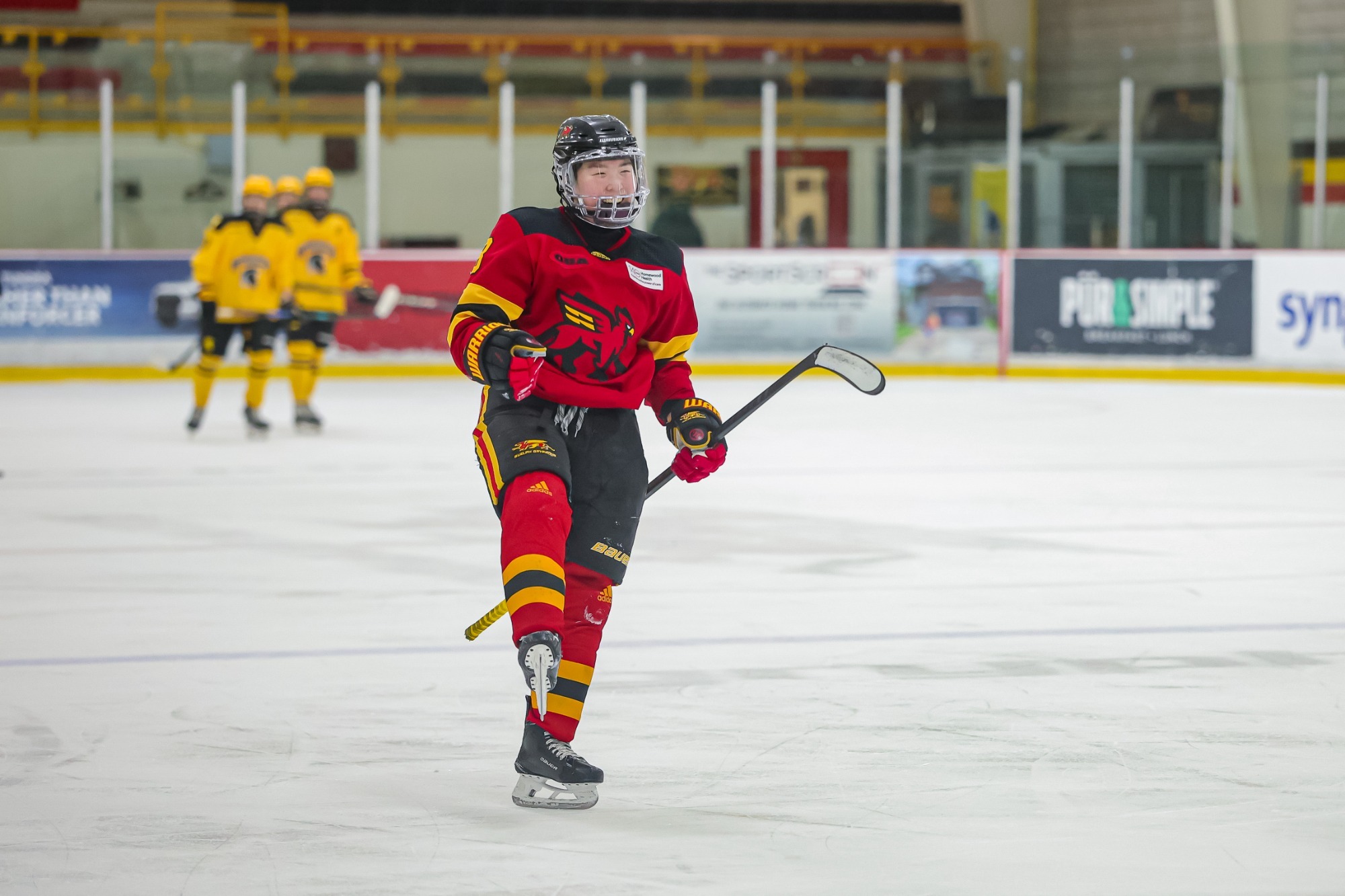 Michelle Gao celebrates a goal vs Waterloo