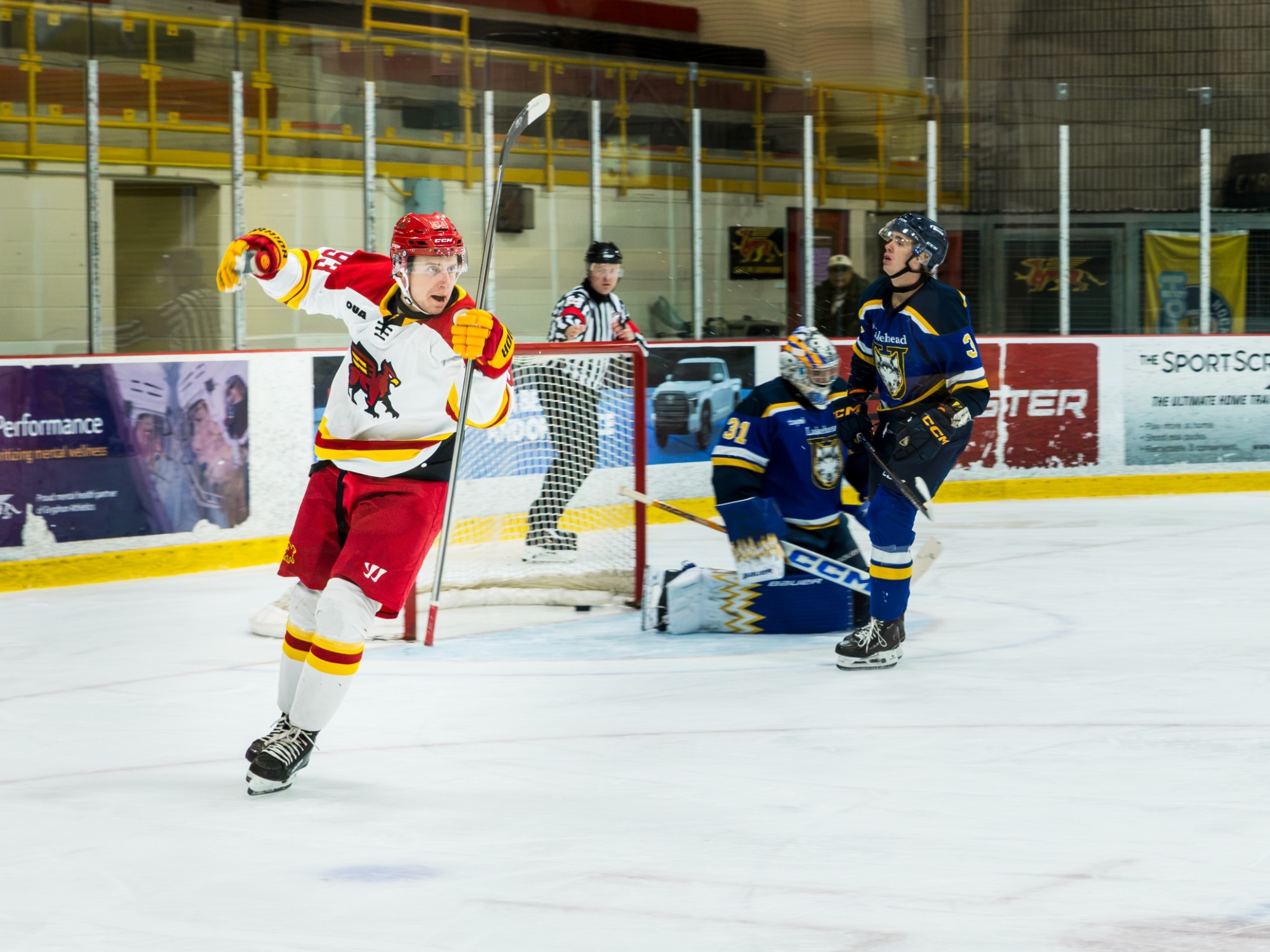 men's hockey goal vs Lakehead
