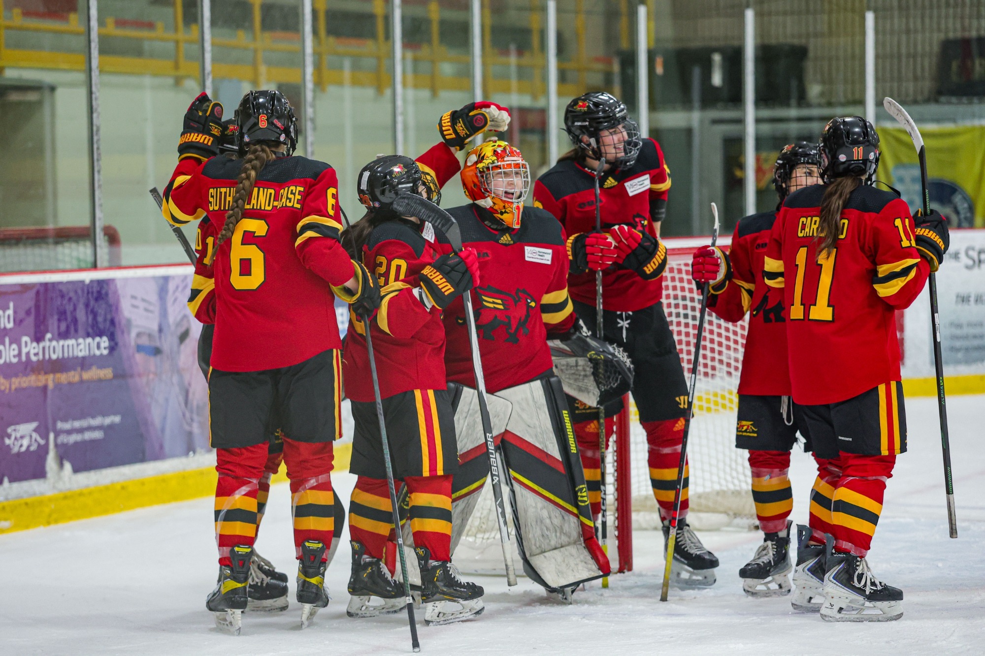 Gryphons WHKY celebrates after Game 1 win over Waterloo