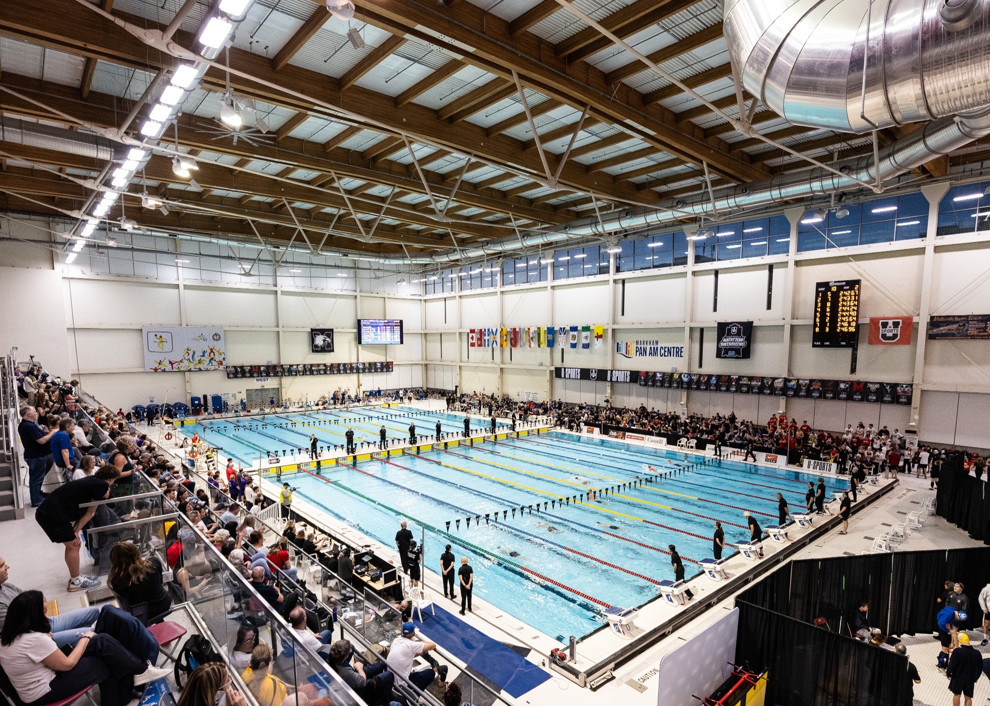 wide shot of pool at 2026 U SPORTS Swimming Championships