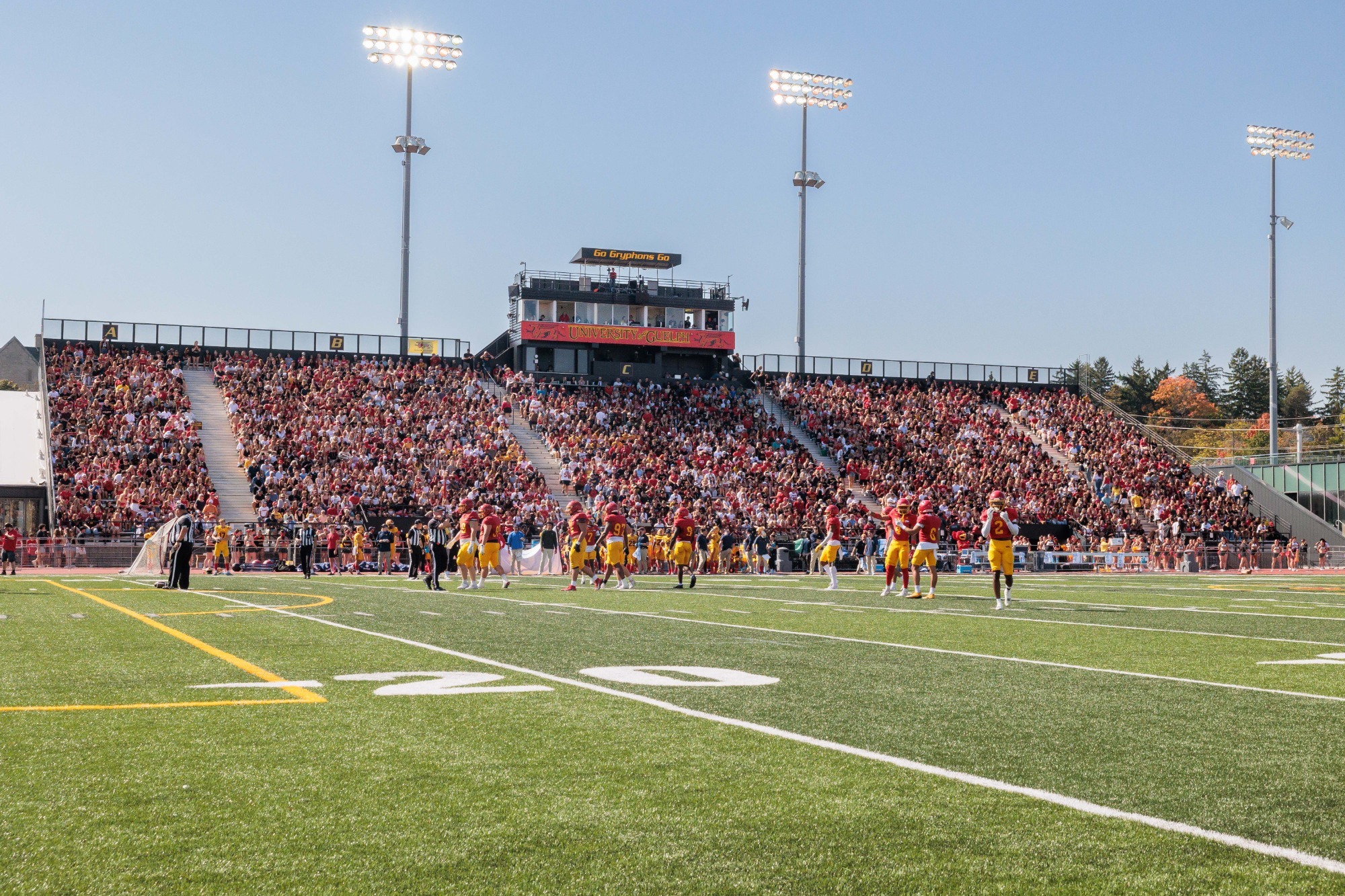 Gryphon football Homecoming 2025 wide shot of crowd