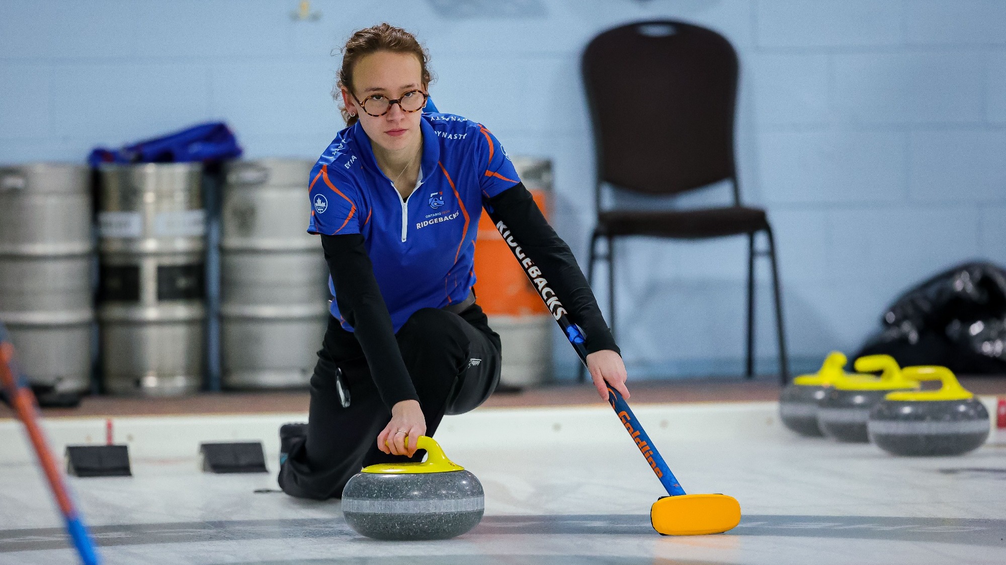 Lilli Wrigley throwing a rock