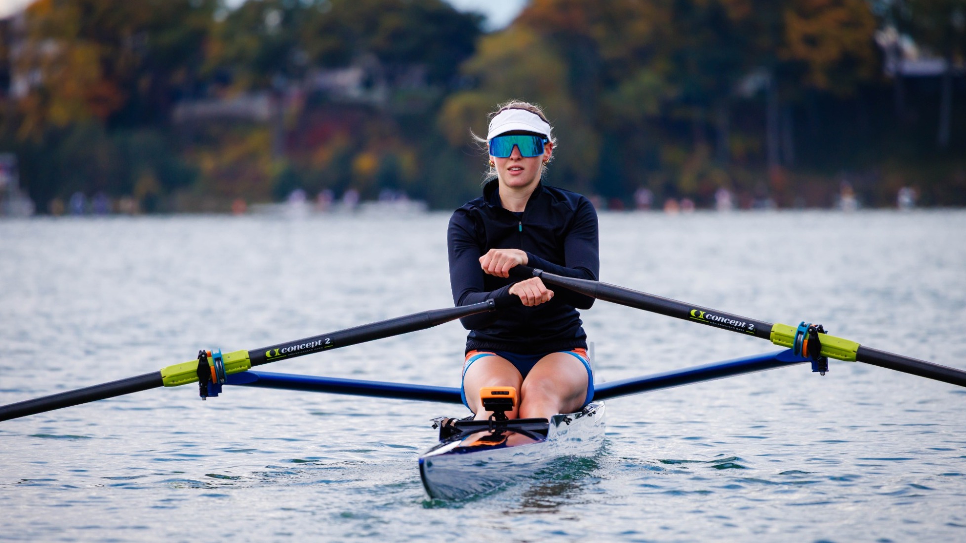 Kierstyn Hawke rowing on Henley Island