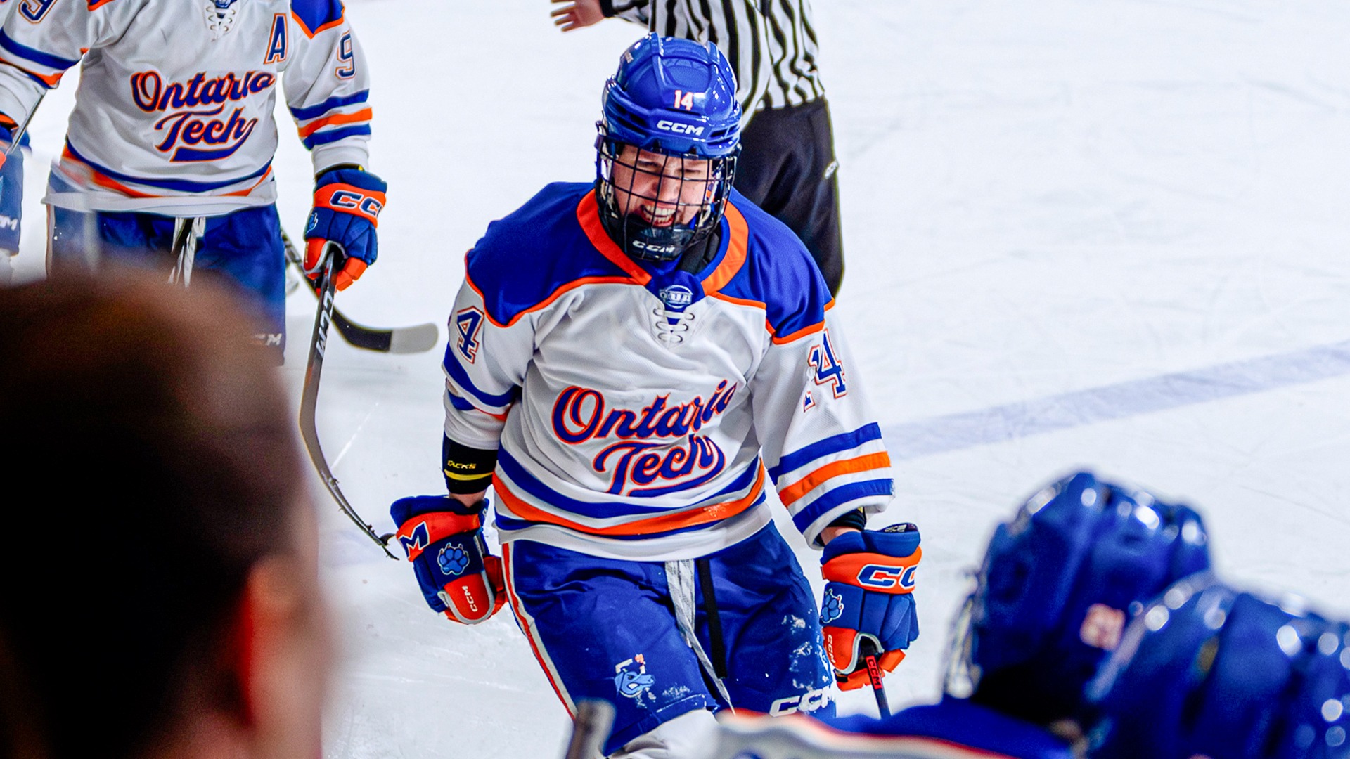 Emily Harrison celebrating