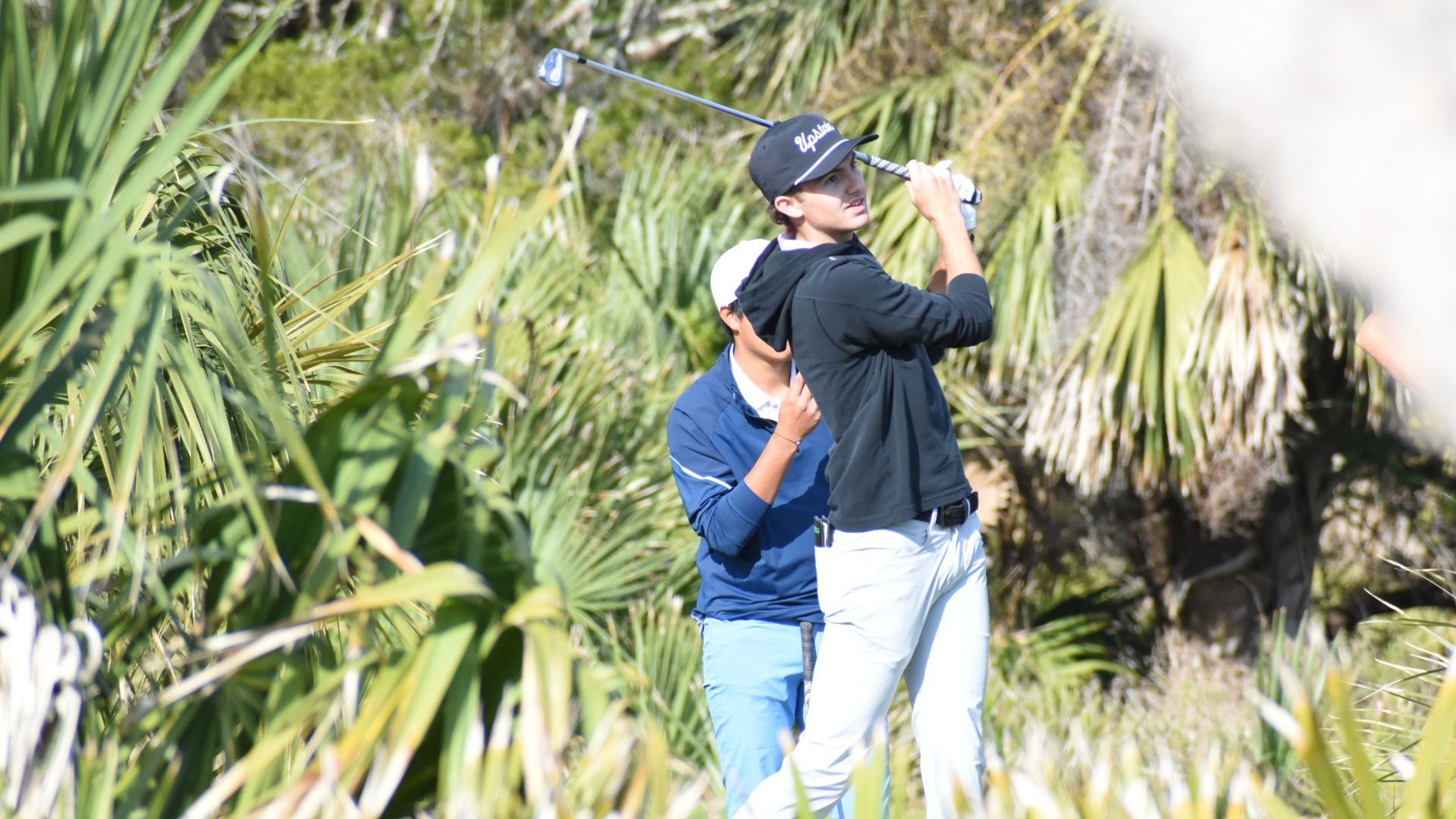 Jackso. Stone teeing off 