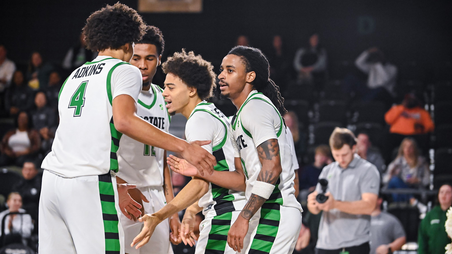 Men's Basketball after an and-one from Karmani Gregory