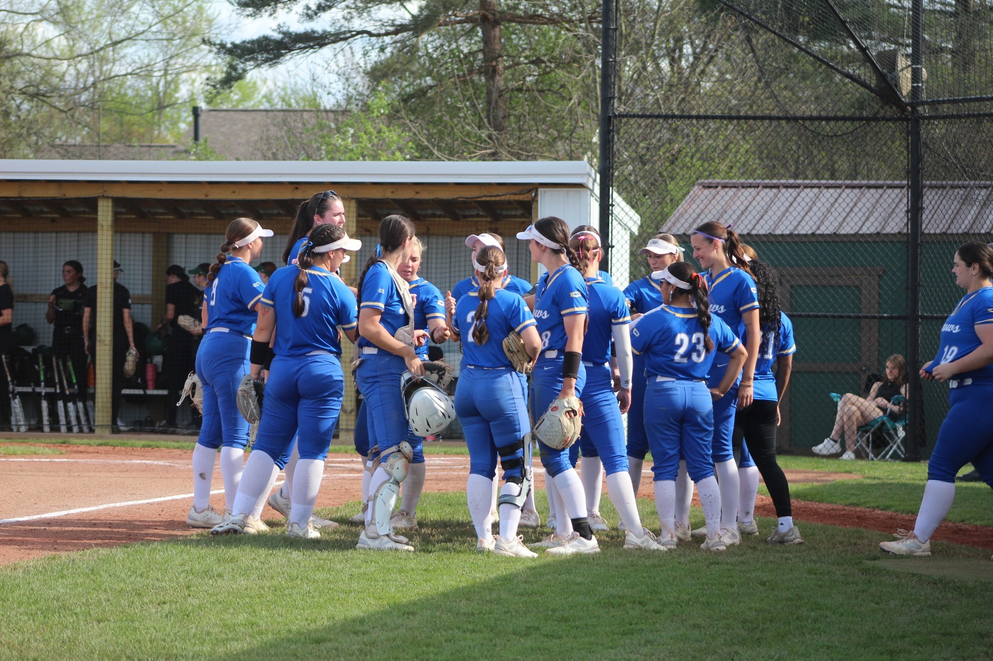 softball team huddle