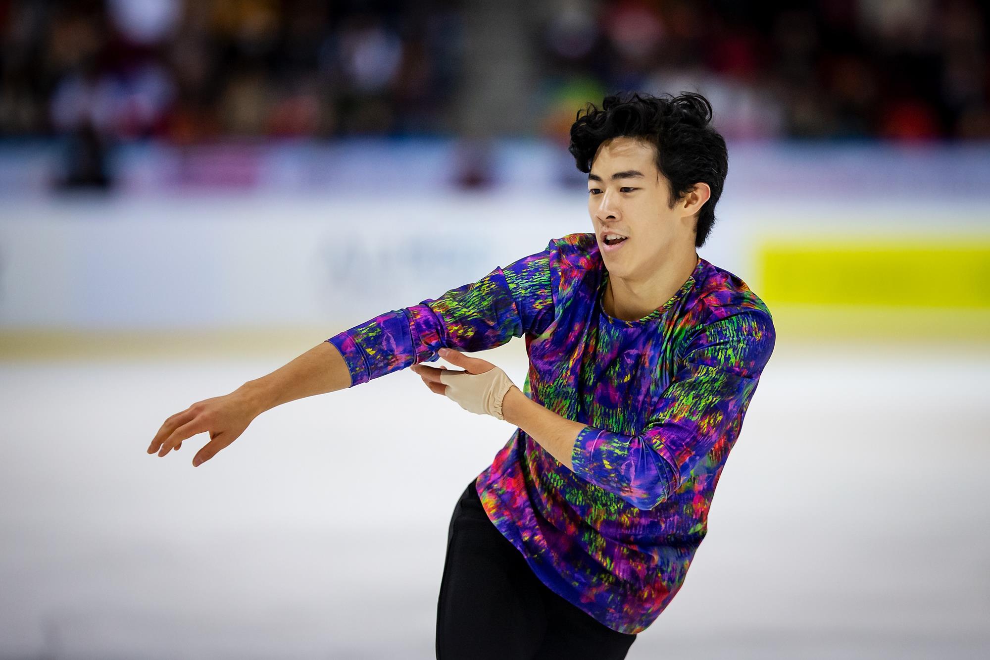 GRENOBLE, FRANCE - NOVEMBER 02: Nathan Chen of the United States competes in the Men's Free Skating during day 2 of the ISU Grand Prix of Figure Skating Internationaux de France at Polesud Ice Skating Rink on on November 02, 2019 in Grenoble, France. (Photo by Joosep Martinson - International Skating Union (ISU)/International Skating Union via Getty Images)