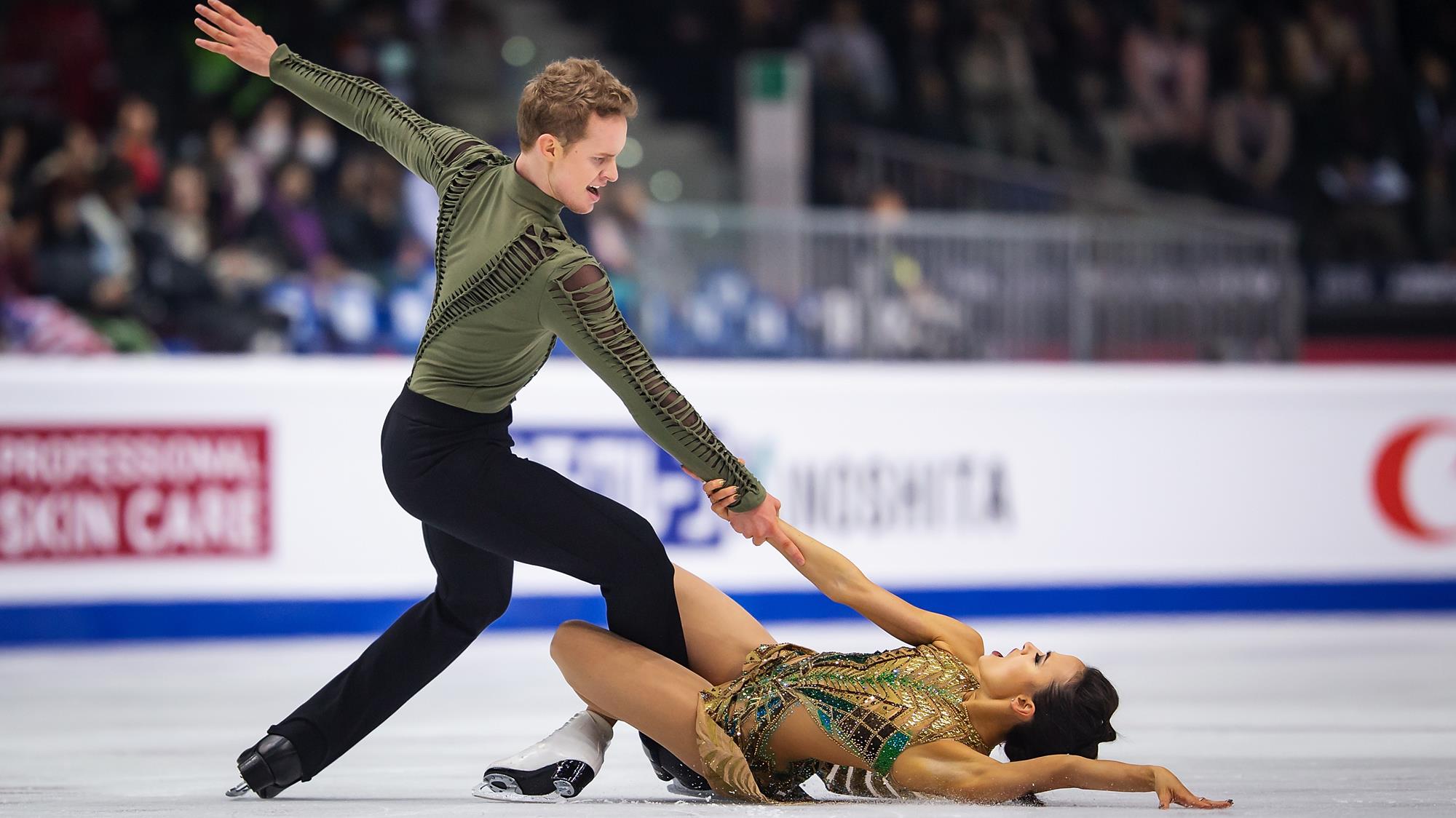 TURIN, ITALY - DECEMBER 07: Madison Chock and Evan Bates of United States compete in the Ice Dance Free Dance during the ISU Grand Prix of Figure Skating Final (Senior & Junior) at Palavela Arena on December 07, 2019 in Turin, Italy. (Photo by Joosep Martinson - International Skating Union/International Skating Union via Getty Images)