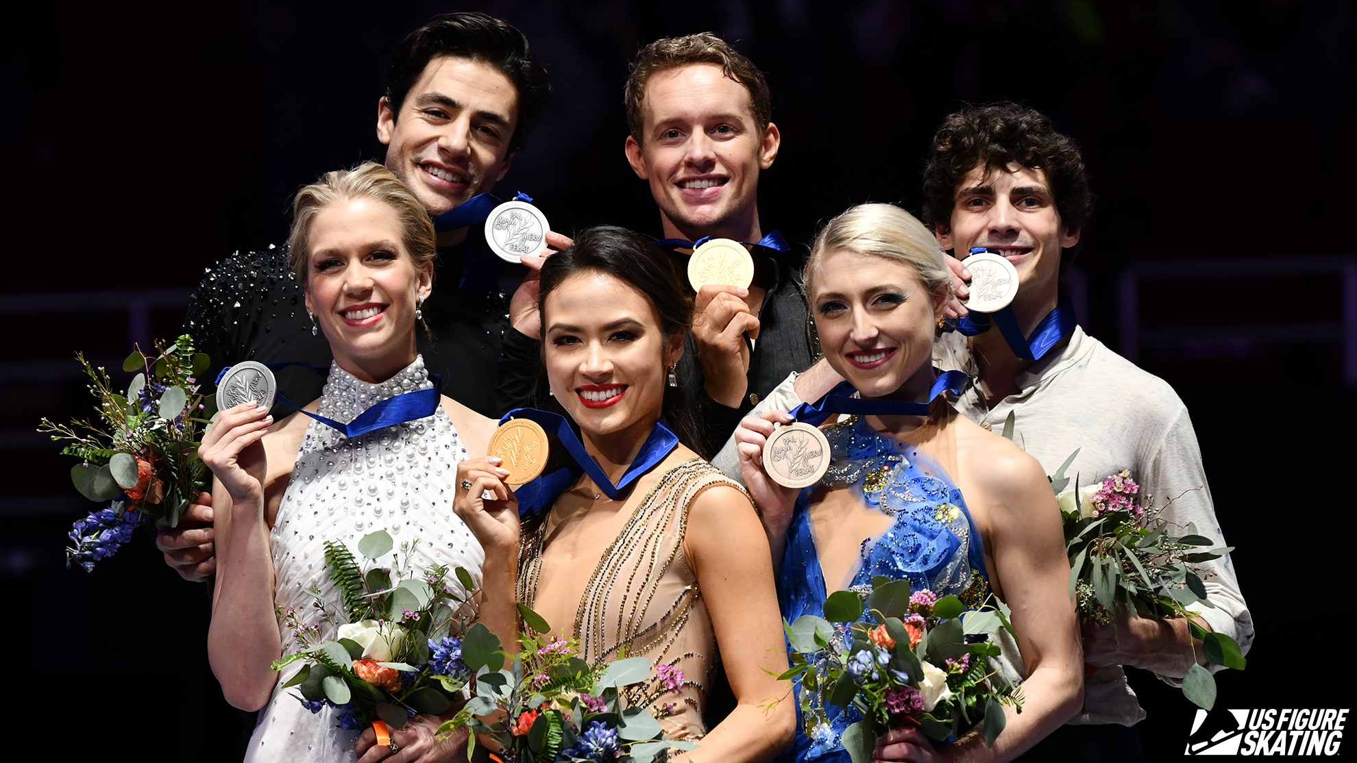 Madison Chock and Evan Bates 4CC podium