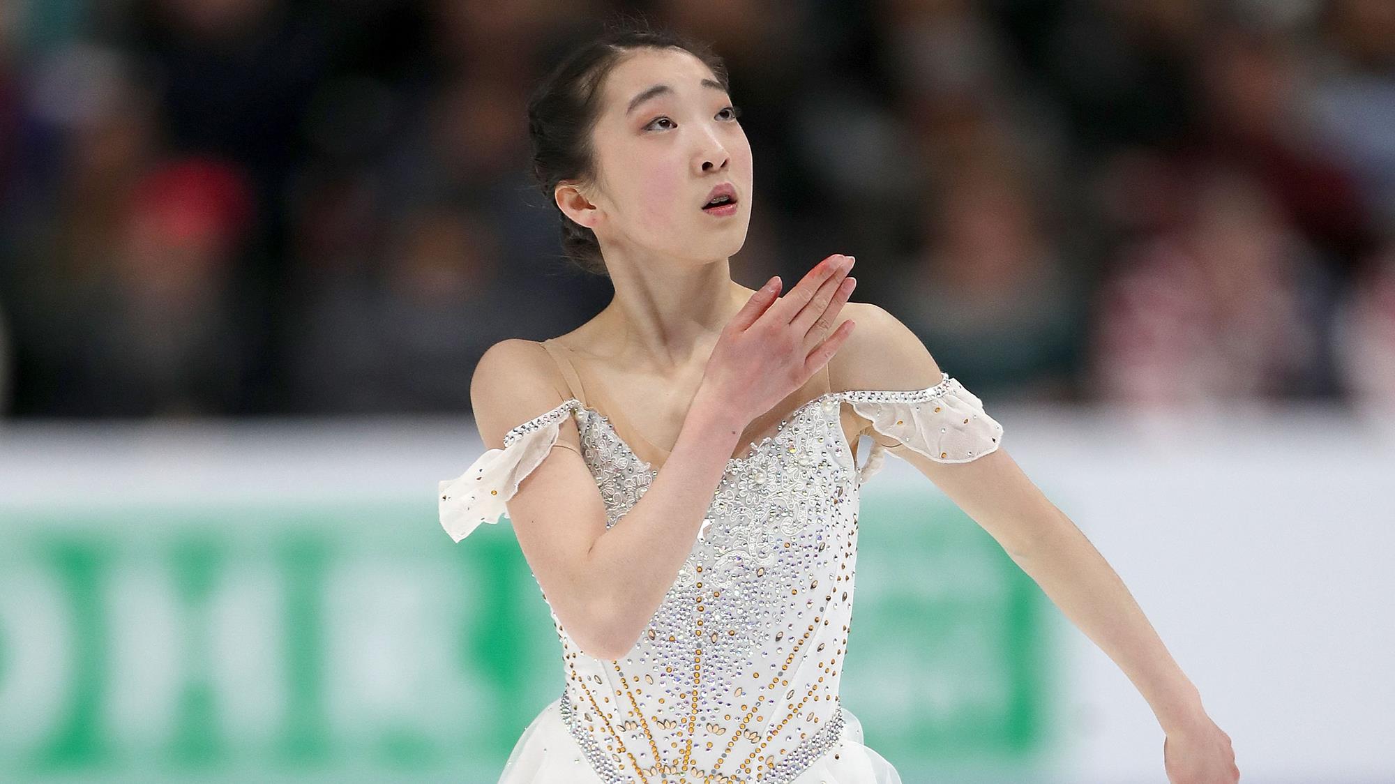 ANAHEIM, CALIFORNIA - FEBRUARY 08: Ting Cui of the United States skates in the Ladies Free Skate during the ISU Four Continents Figure Skating Championships on February 08, 2019 at the Honda Center in Anaheim, California. (Photo by Matthew Stockman - International Skating Union (ISU)/ISU via Getty Images)