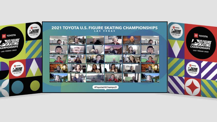Mock up of the Kiss and Cry Live, a virtual gallery of fans cheering on their favorite skaters