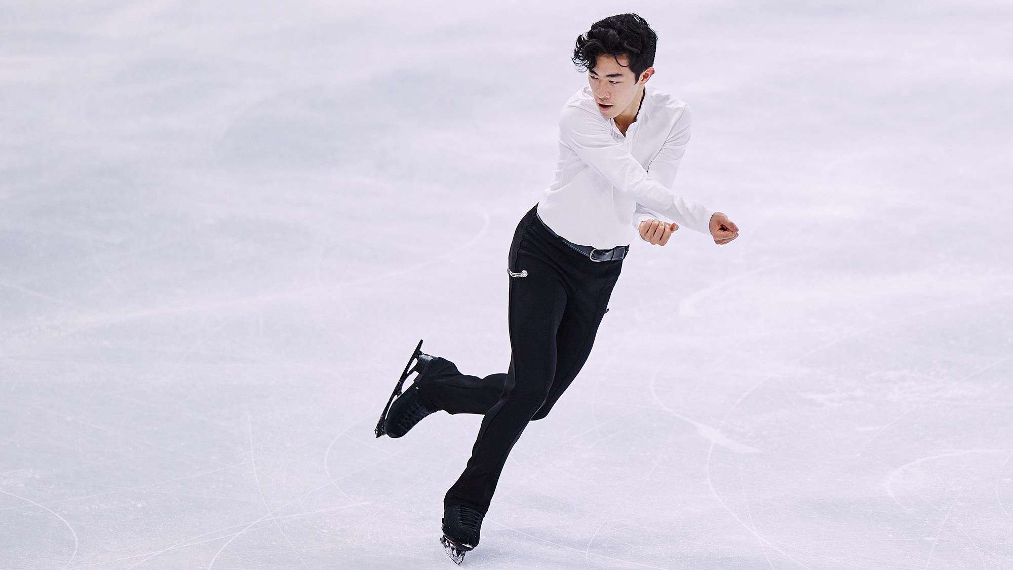 Nathan Chen skates his short program at the 2021 World Championships