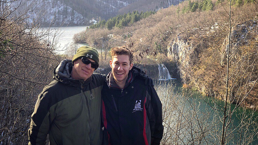 Jason Brown poses with his dad in nature