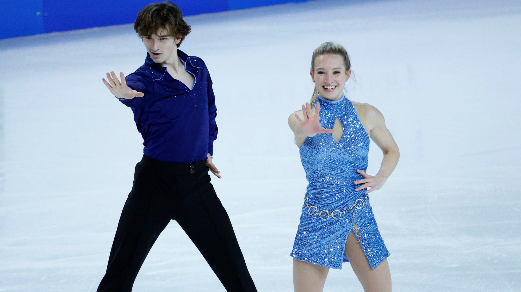Eva Pate and Logan Bye compete in the rhythm dance program during the U.S. Figure Skating Championships at the Orleans Arena on January 15, 2021 in Las Vegas, Nevada.