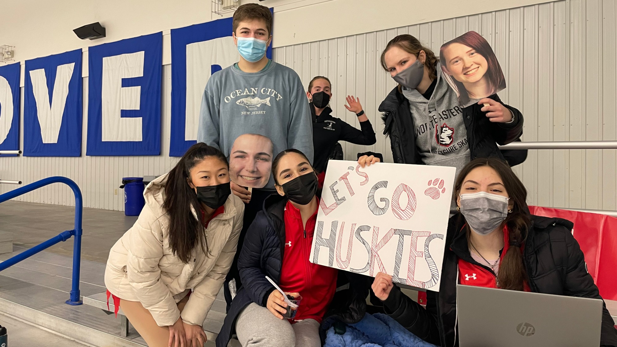 Photo of members of Elizabeth Klemm and her Northeastern teammates