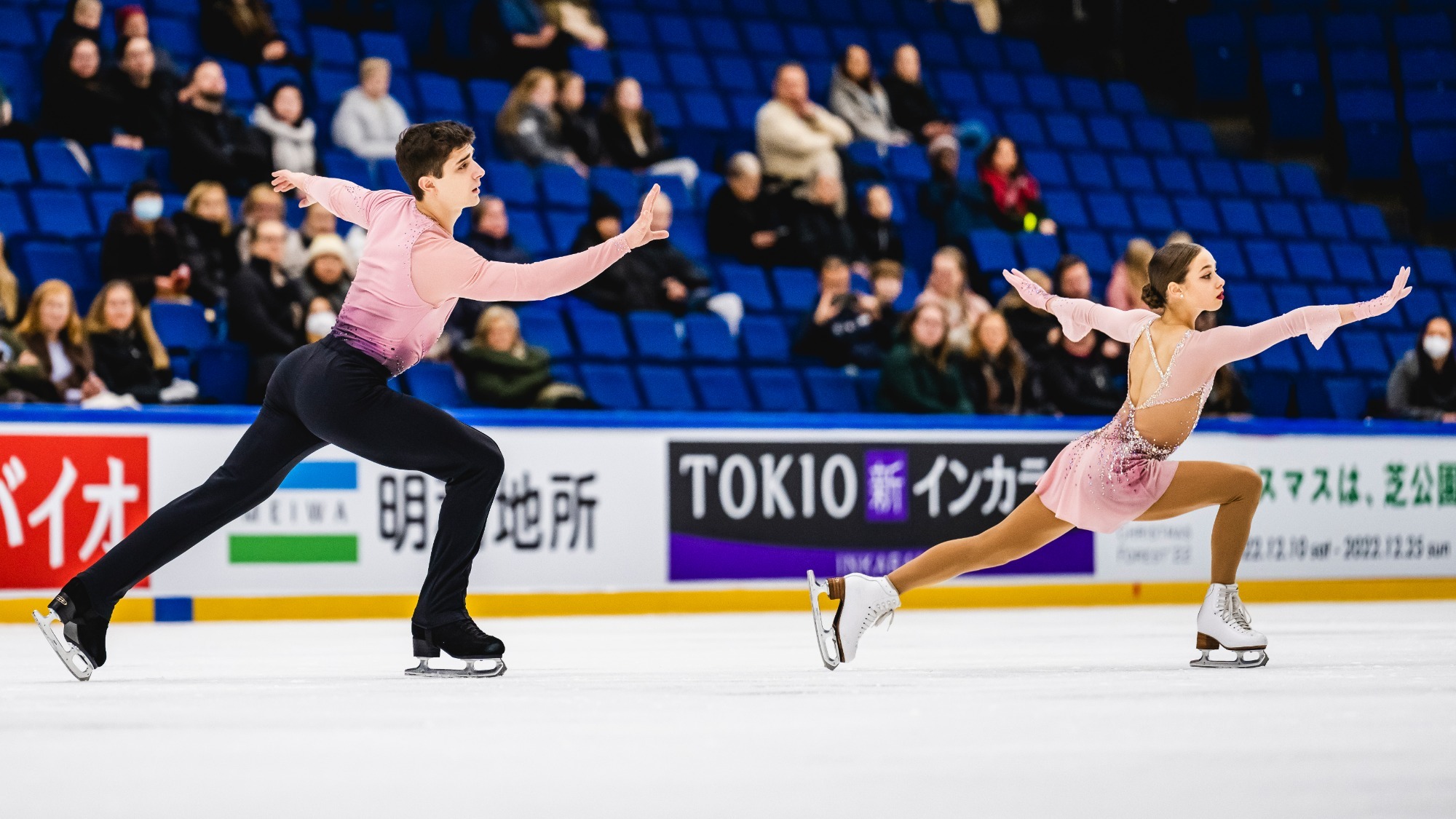 Photo of Anastasiia Smirnova and Danil Siianytsia competing at the Grand Prix of Figure Skating Espoo