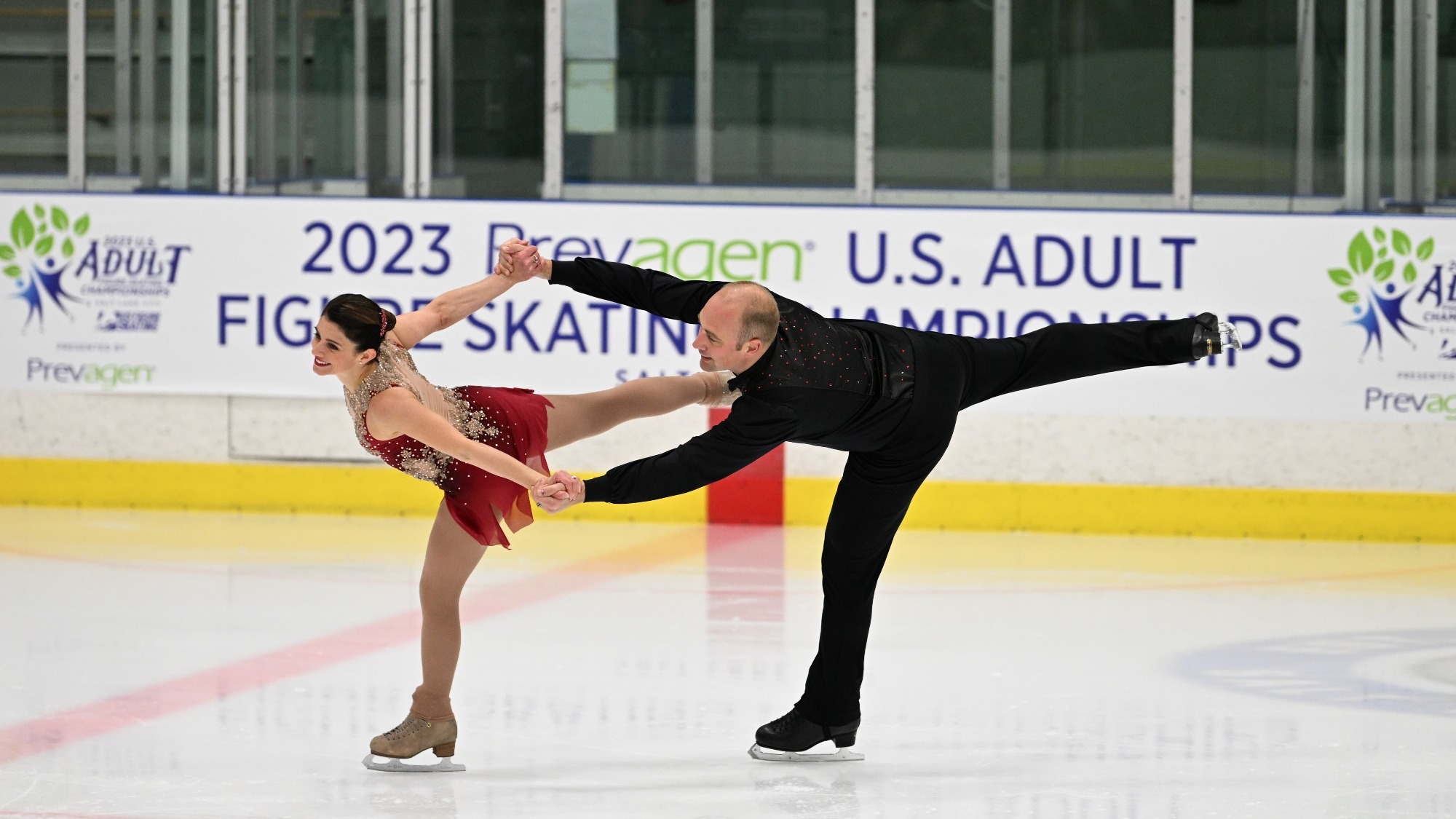 Mark Ladwig and Stephanie Cooke perform connected spirals