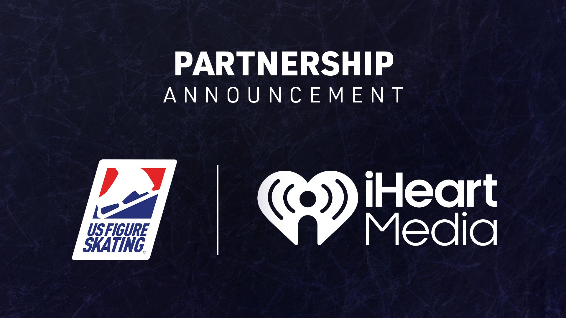  The U.S. Figure Skating and Bombas logos side by side on a navy blue background with the words Partnership Announcement written above it in white