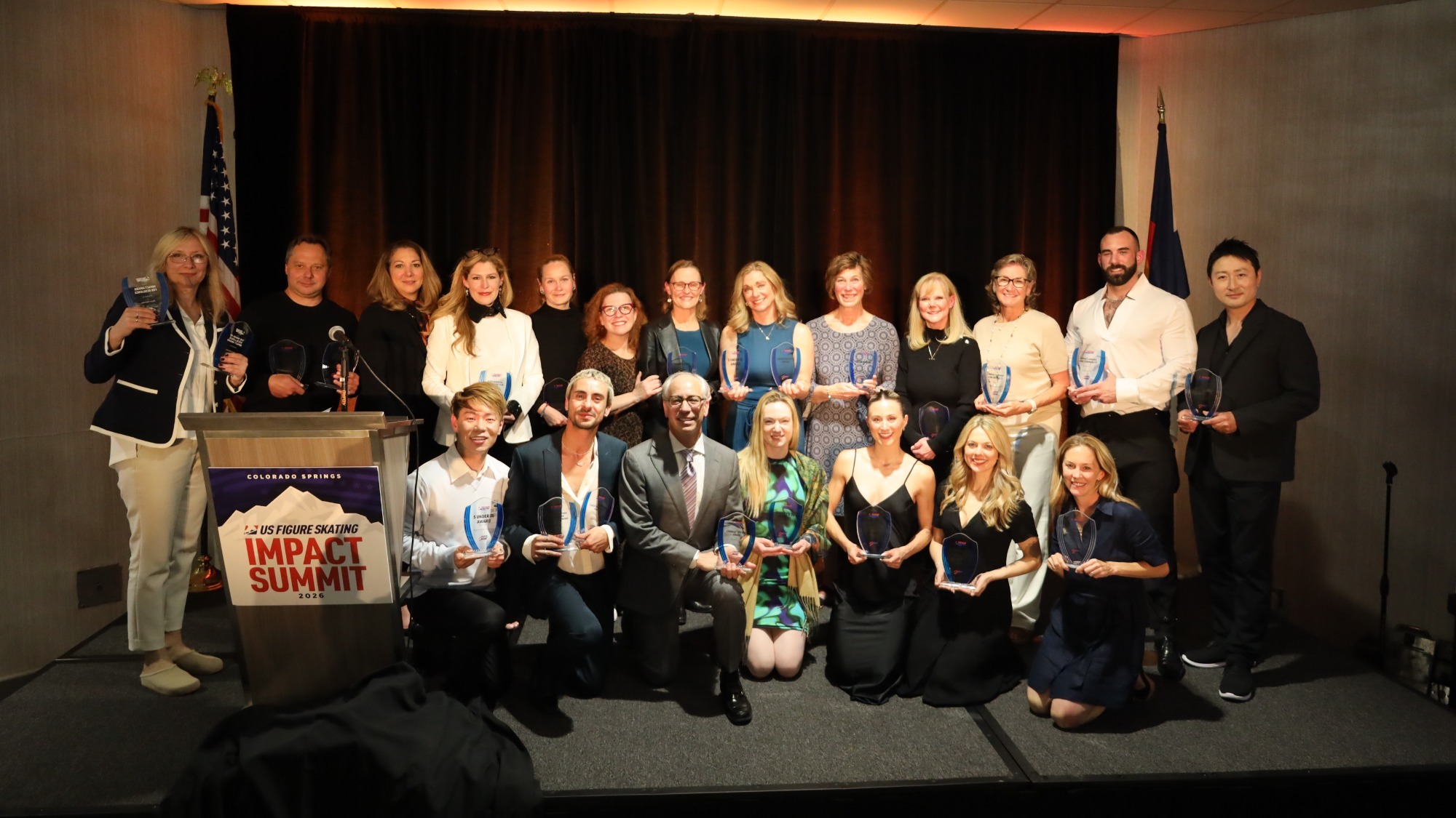 Group photo of 2025-26 U.S. Figure Skating Coach Award recipients