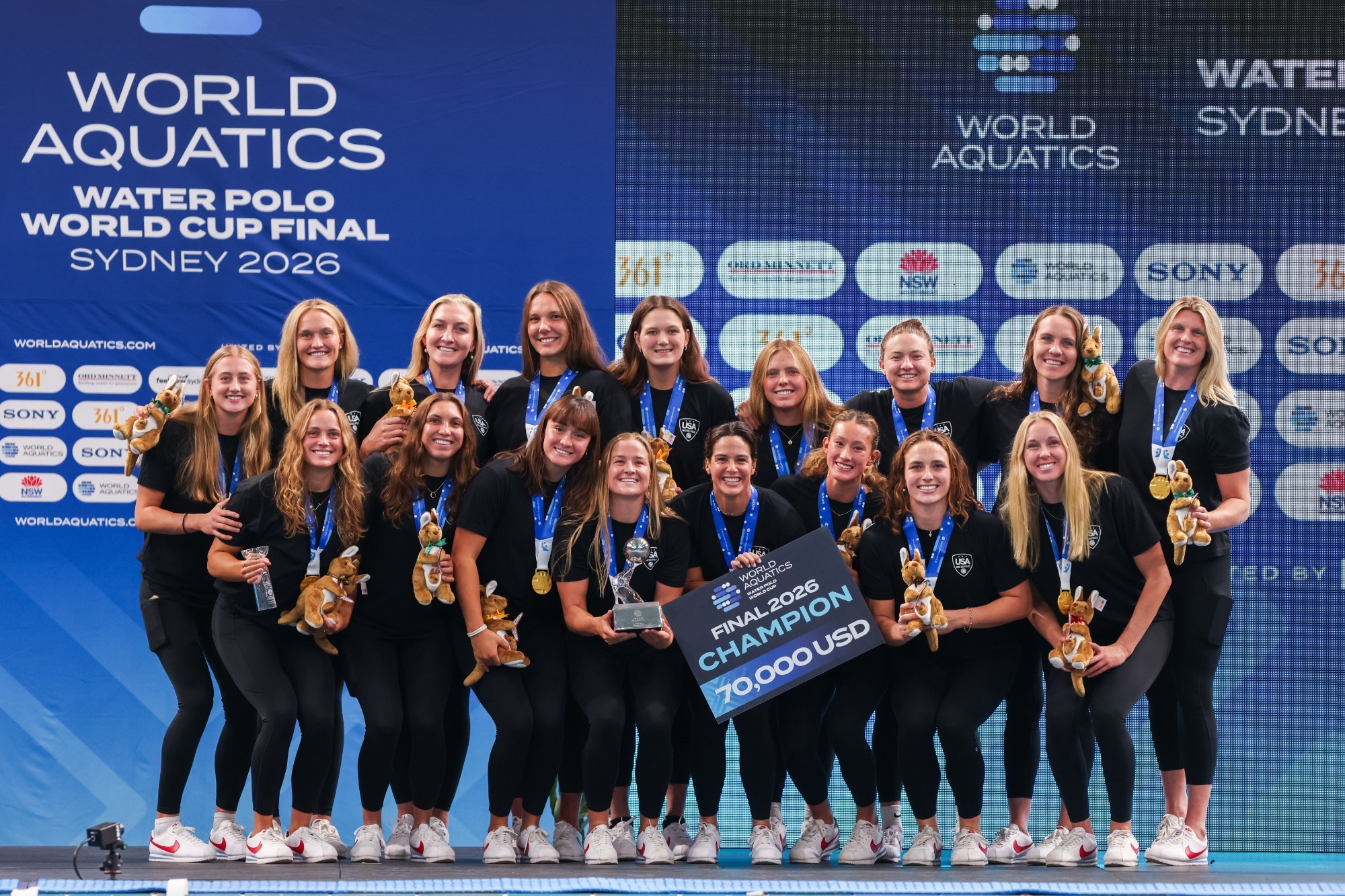 USA Women World Cup Gold Medal Podium