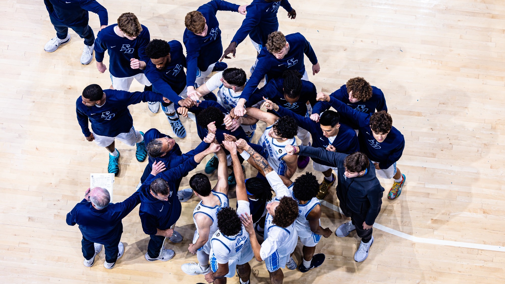 MBB huddle birds eye view