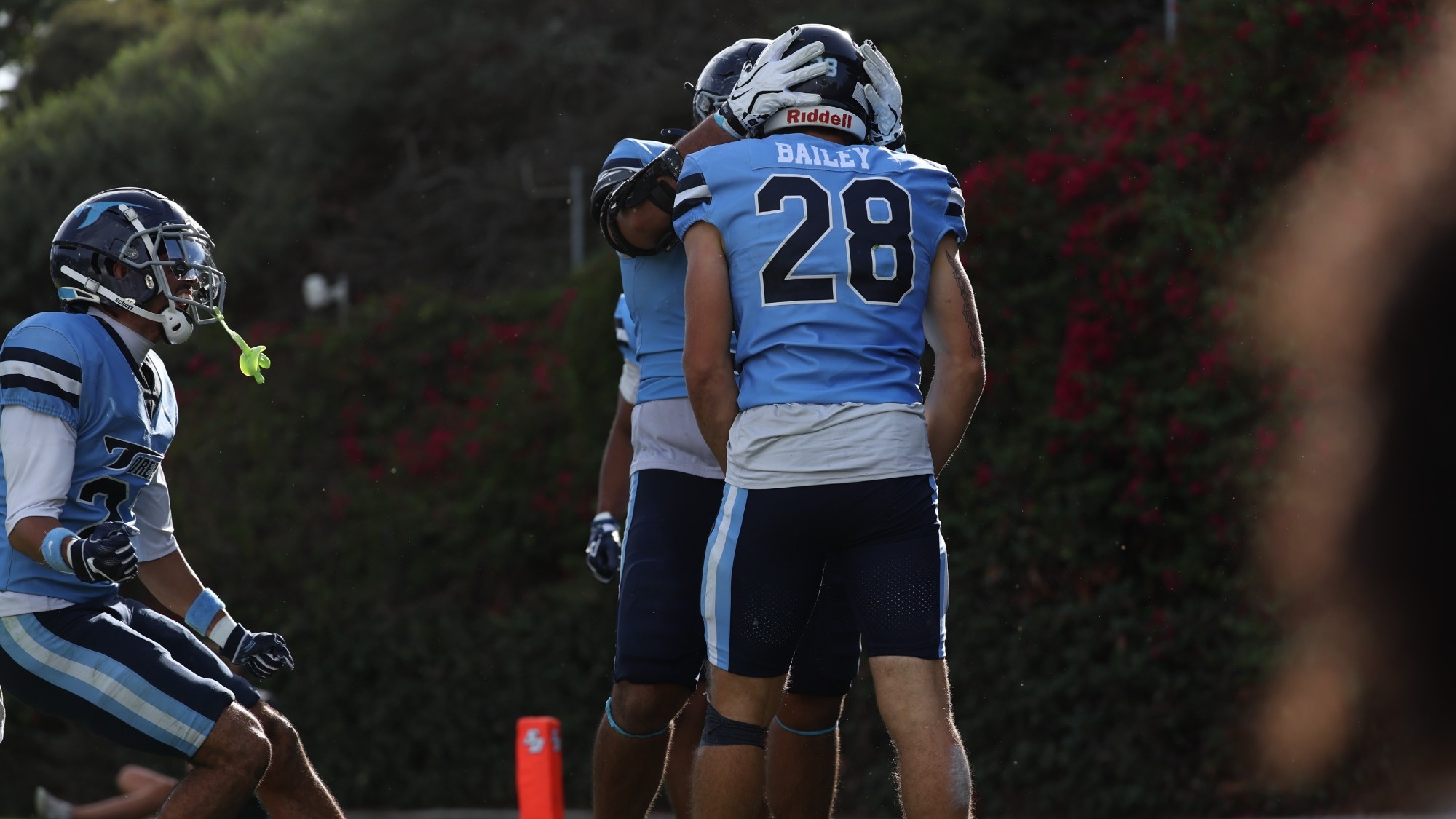 Thomas Bailey celebrating interception