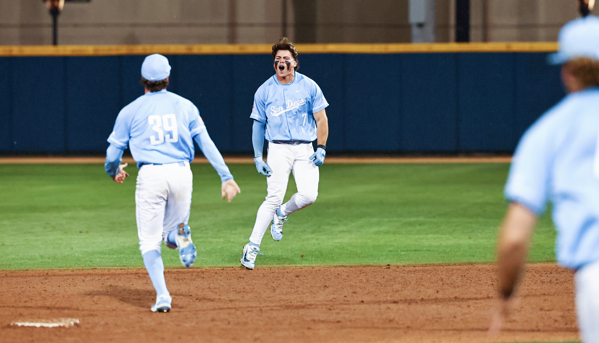 cj moran celebrates walk-off at fowler park - 22826