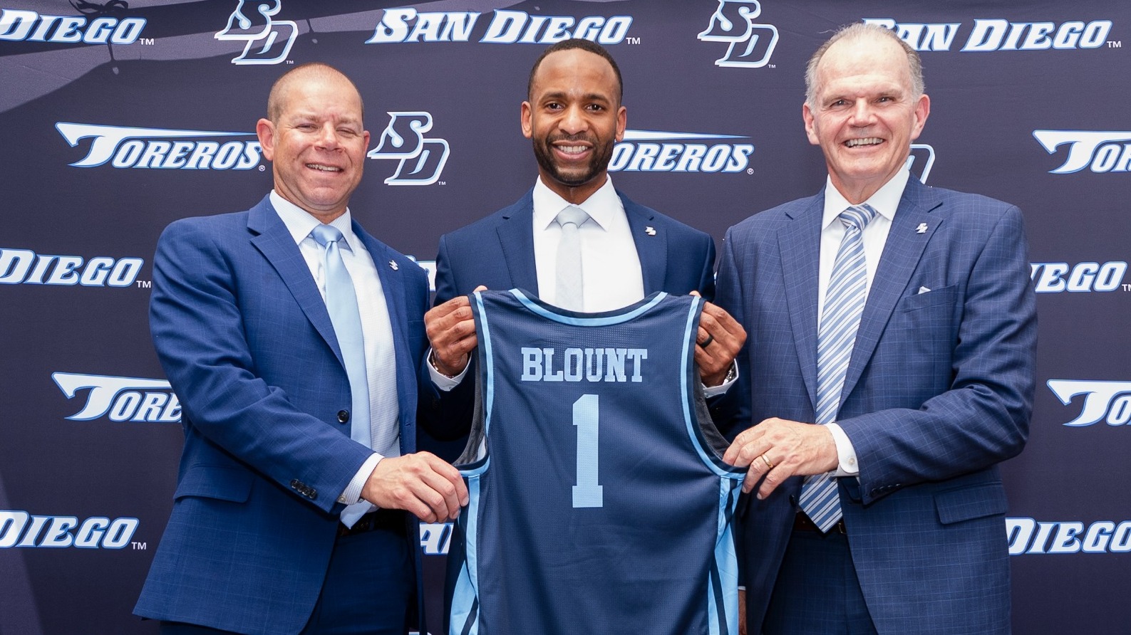 JR Blount with President Jim Harris, AD Kimya Massey