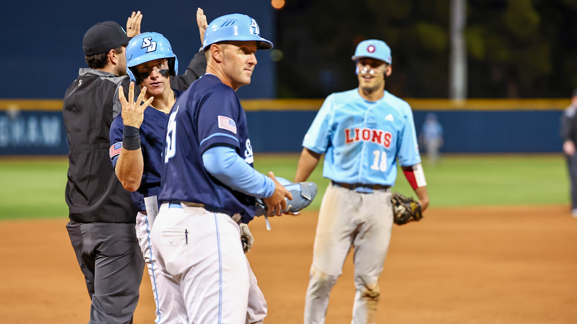 jayden lobliner celebrates hitting for the cycle against lmu 5/14/26 - credit thomas christensen