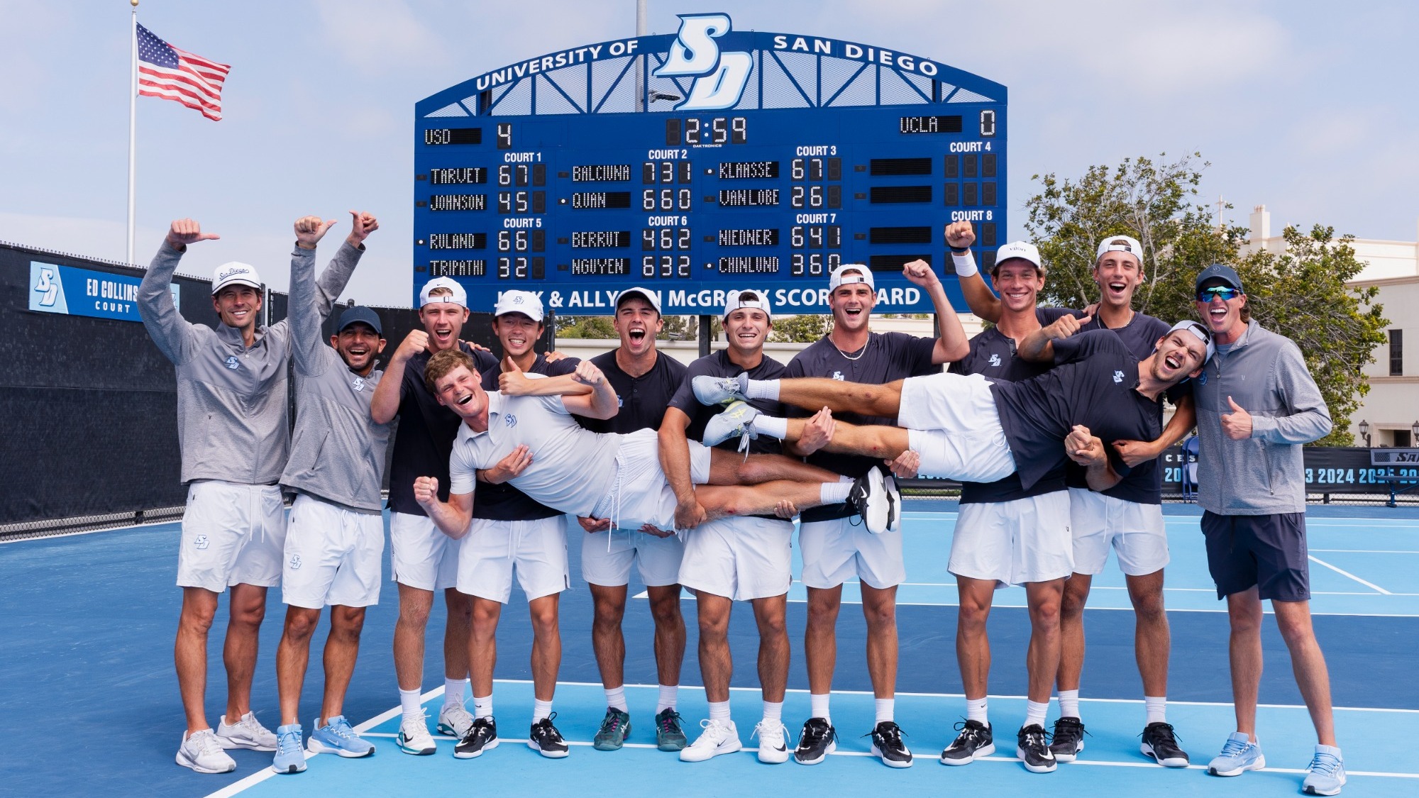 USD MTEN Team Photo NCAA Sweet 16 Bound