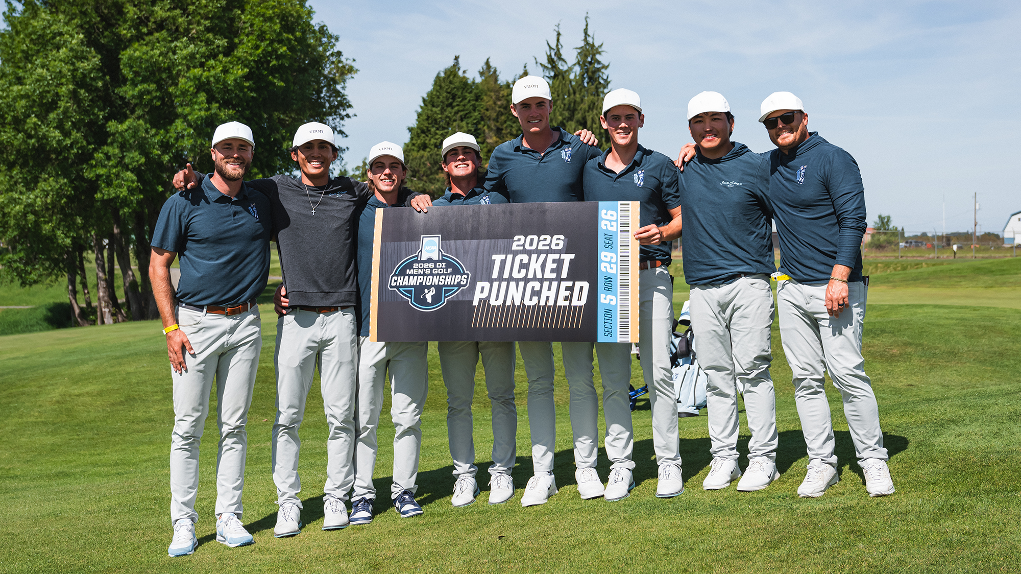 USD men's golf celebrates 2026 ncaa national championship berth - 5/20/26 - credit emma calimag-sisson