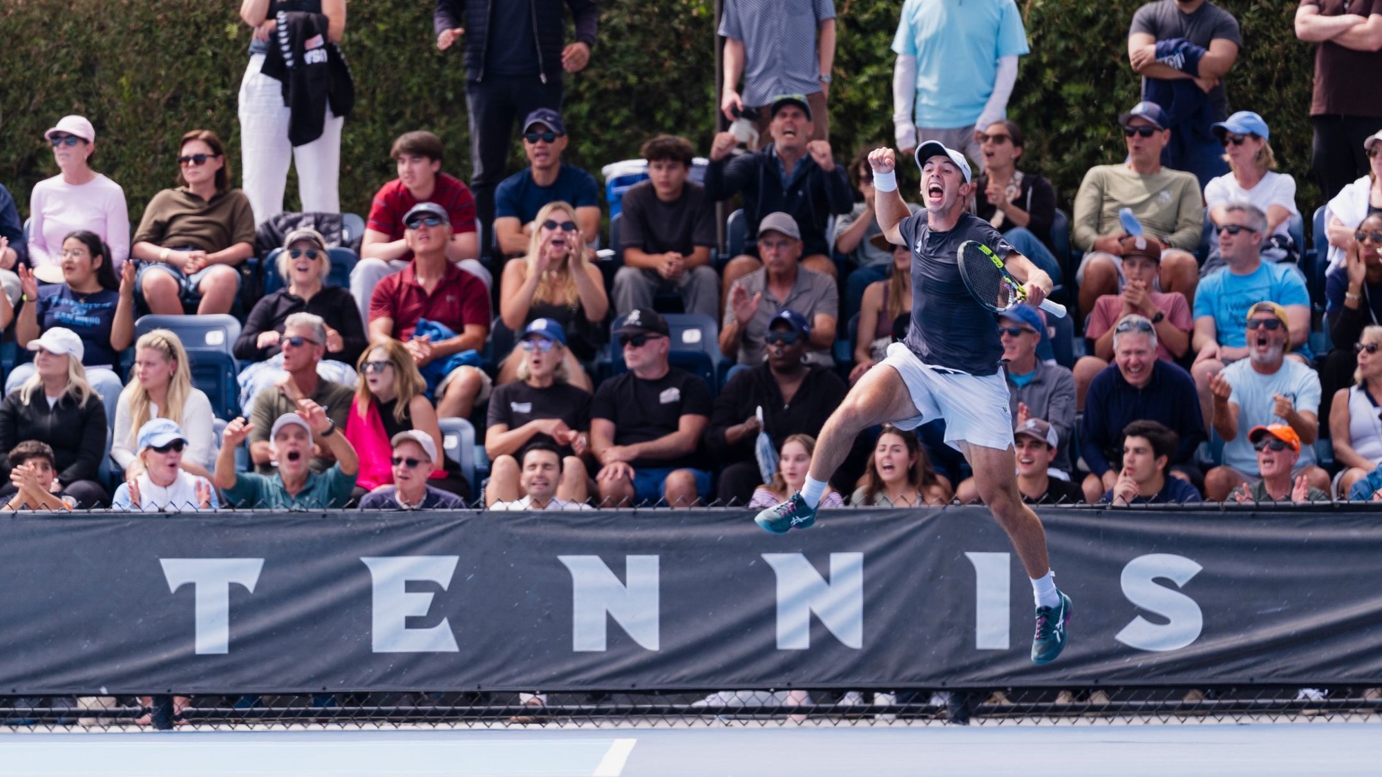 Ollie Tarvet jumping celebration