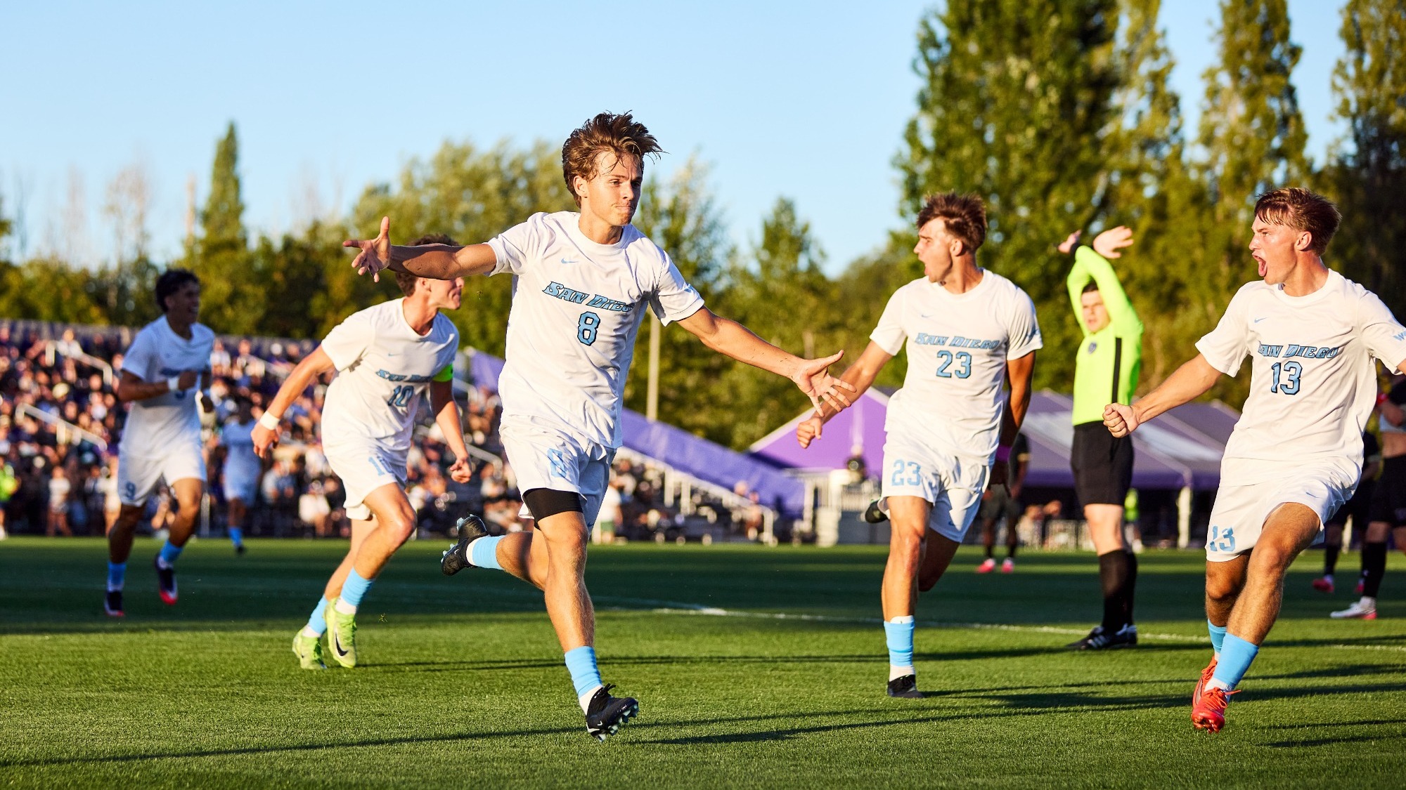 Taj Eagleston celebrating goal