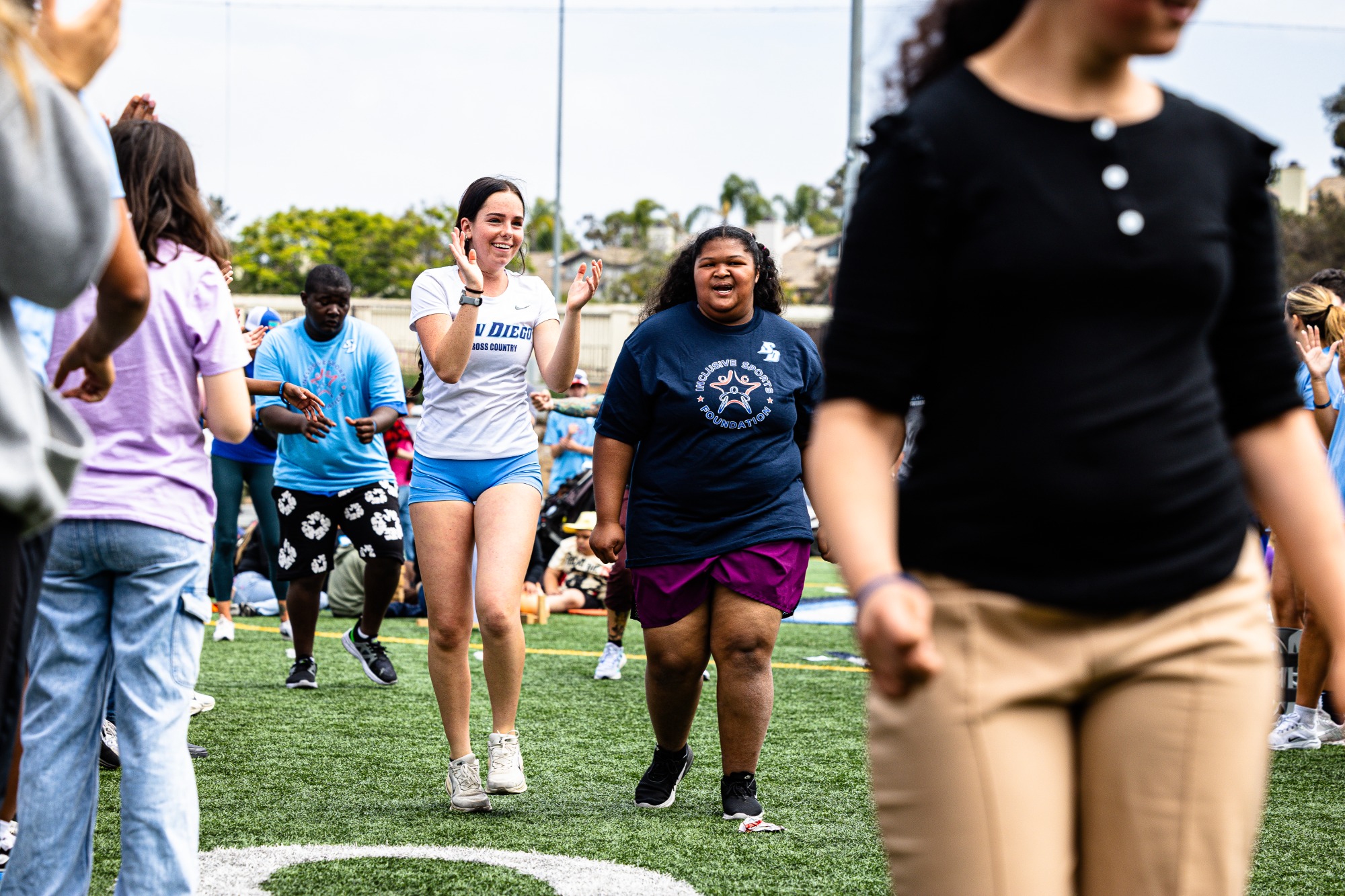 USD student-athletes volunteering at Inclusive Sports Foundation Day