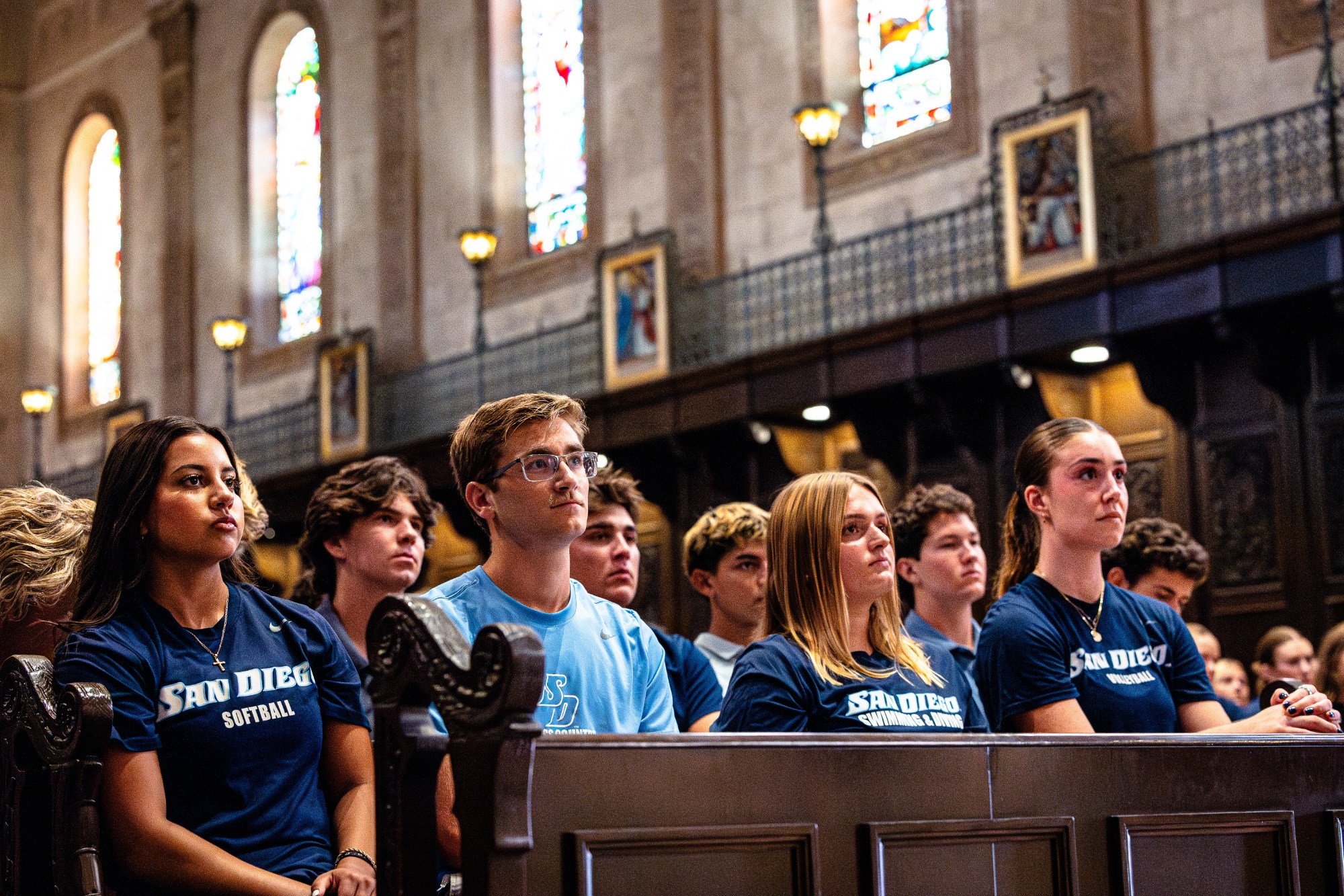 USD student-athletes at the Blessing of the Toreros