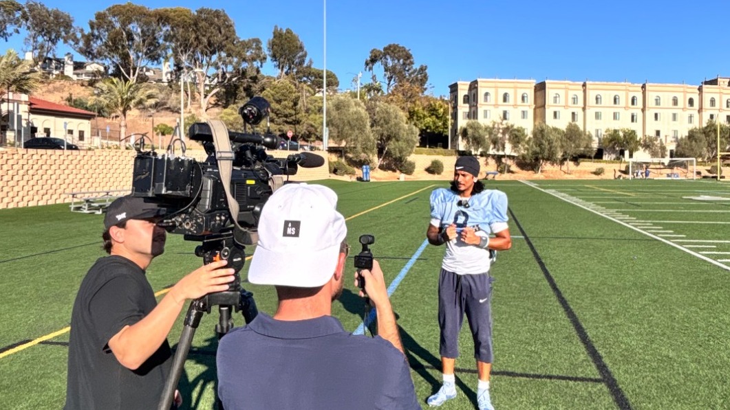 Dom Nankil talking to media
