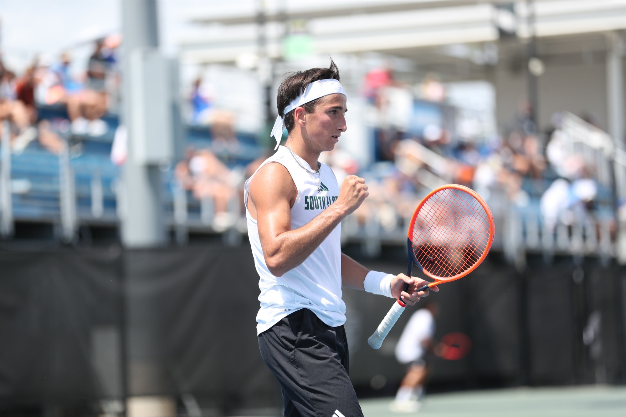 during the South Florida Men's Tennis match vs Florida in the first round of the NCAA Tournament on May 3, 2025.

(Carl Schmid / University of South Florida Athletics)