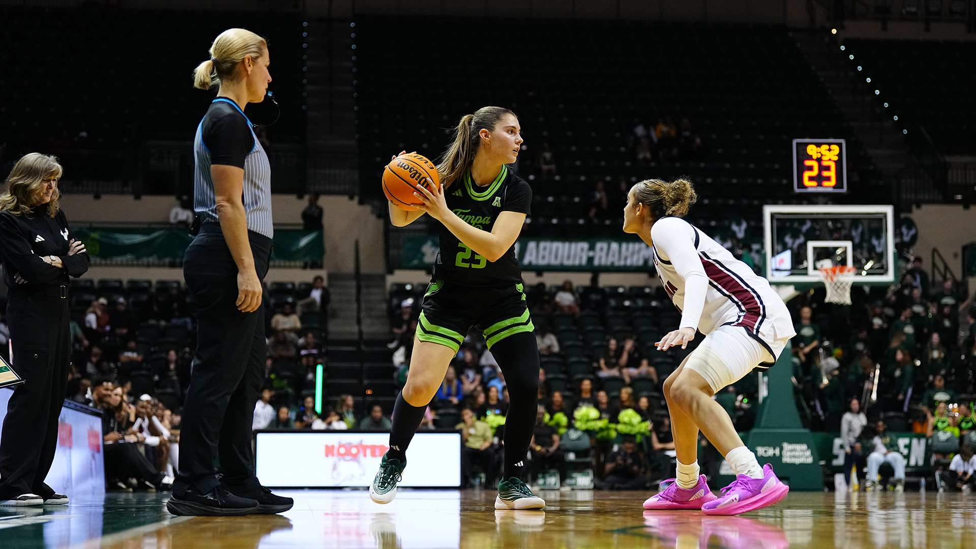 Jelena Bulajic driving to the basket against No. 3 South Carolina