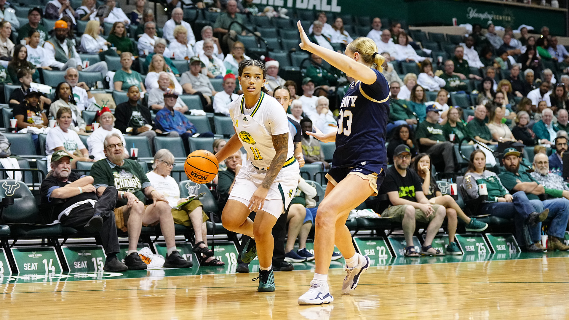 WBB Kirsten Lewis-Williams driving against Navy