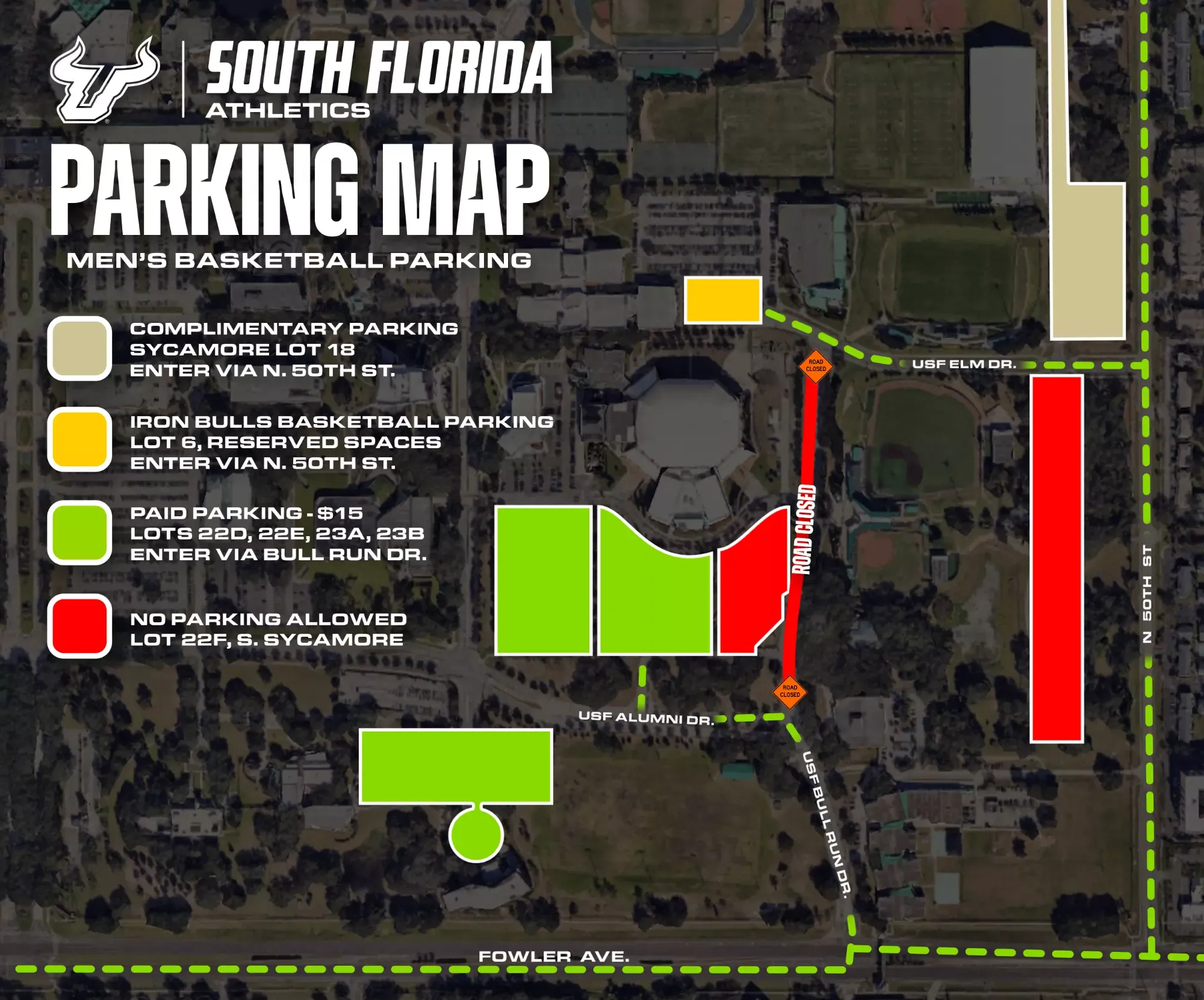 Men's Basketball Parking Map