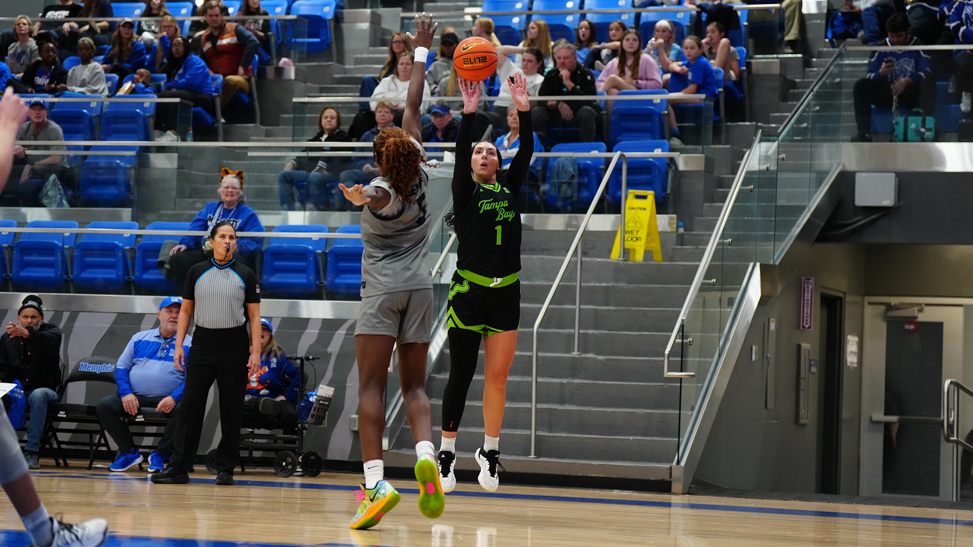 Katie Davidson hitting a 3-pointer for USF women's basketball at Memphis