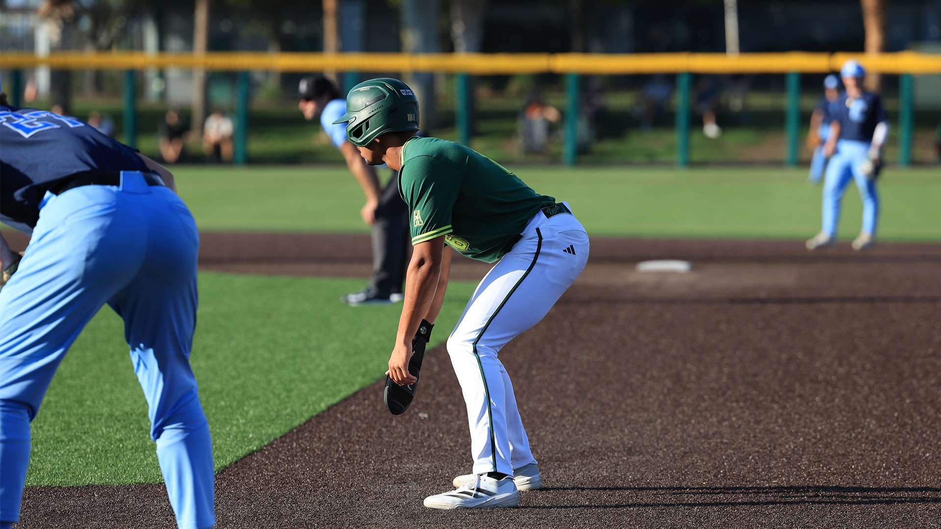 Jacob Green leading off of first base