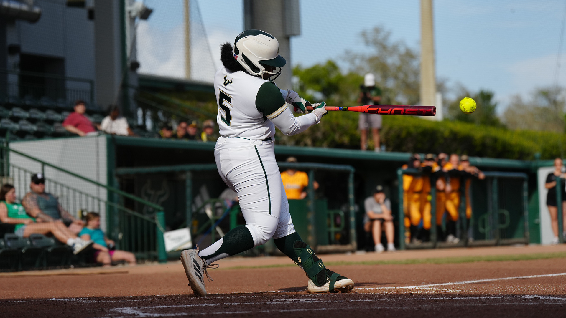 Jamia Nelson hitting an RBI double against Wichita State on Sunday